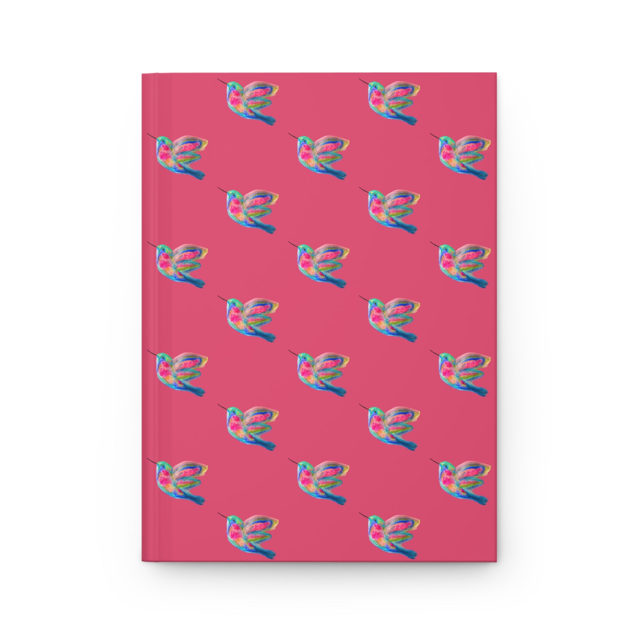 Sweet Hummingbirds Green Matte 150 Page Lined Hardcover Flat Journal Notebook