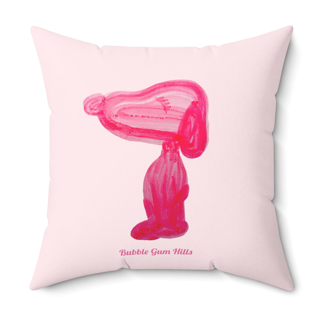 Pink Bubble Gum Pup Decorative Pillow