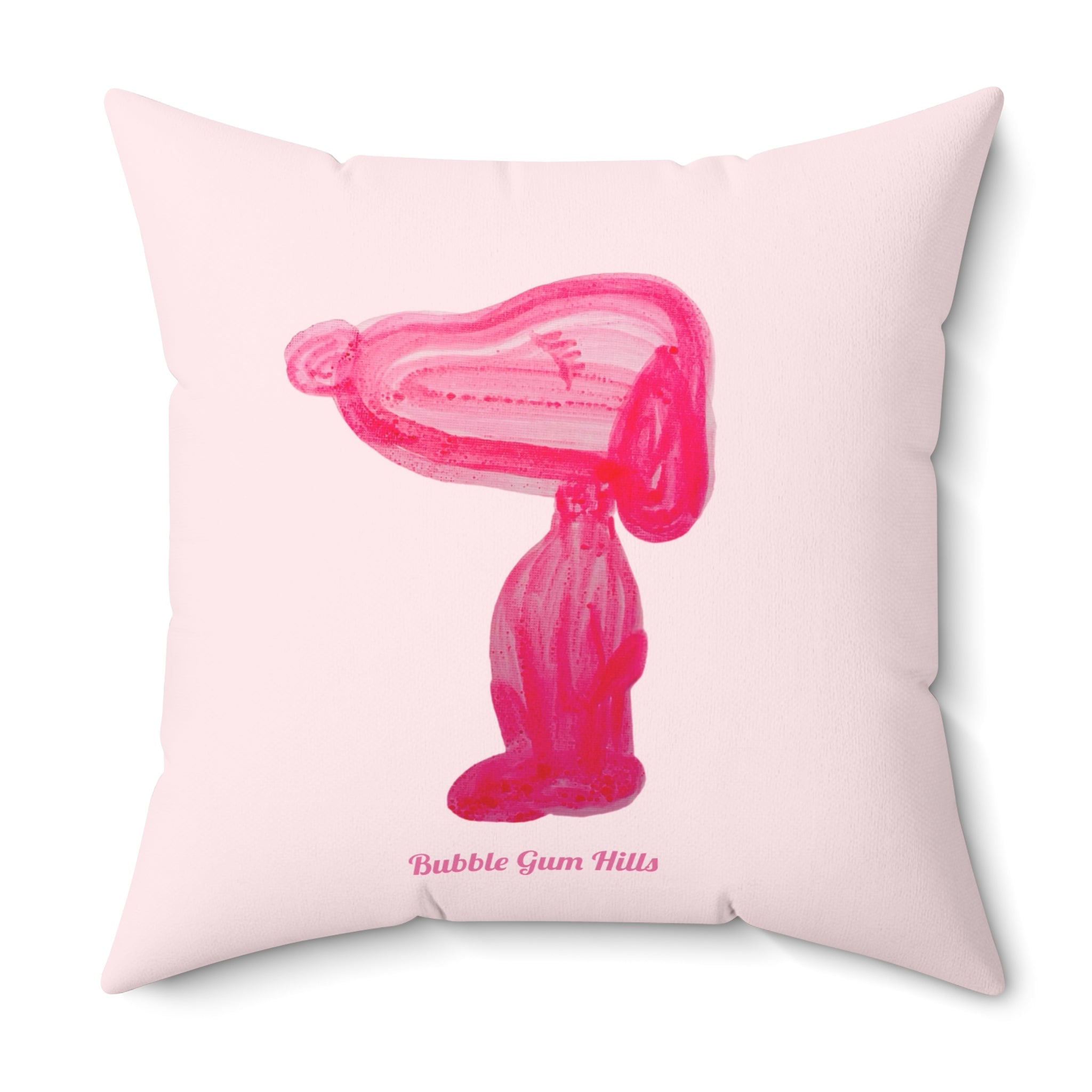 Pink Bubble Gum Pup Decorative Pillow
