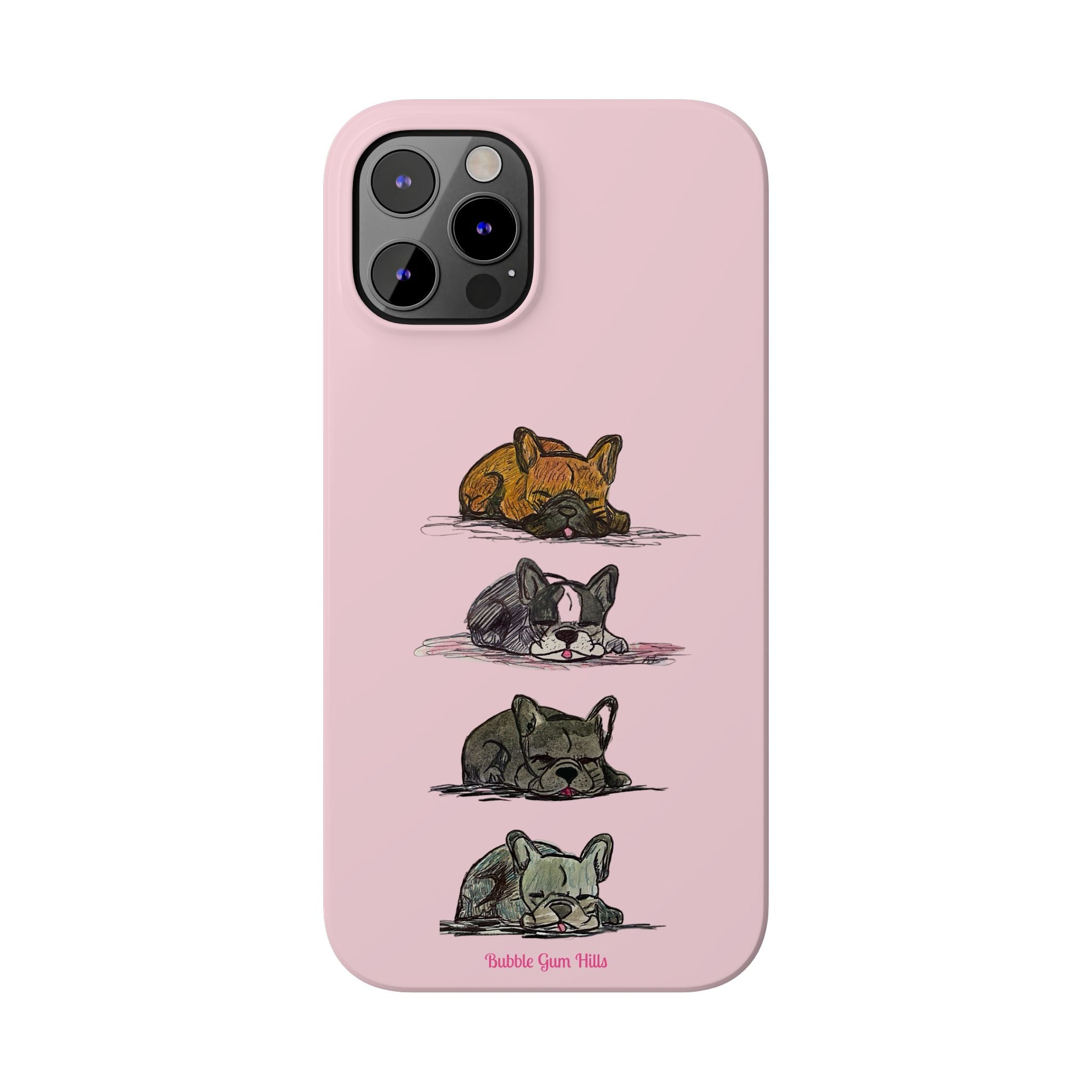 Sleeping French Bulldogs Slim Phone Case — Cute Nap Stack Pet iPhone Cover