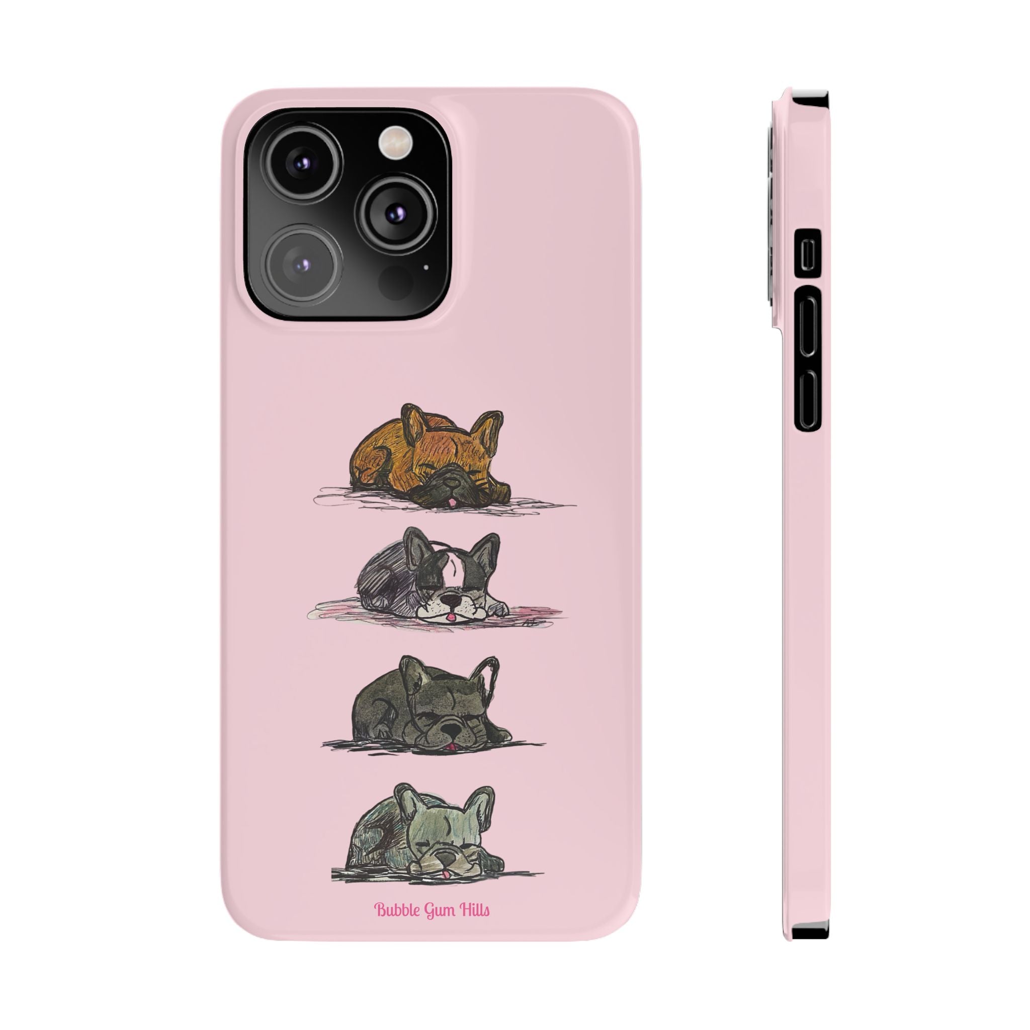 Sleeping French Bulldogs Slim Phone Case — Cute Nap Stack Pet iPhone Cover