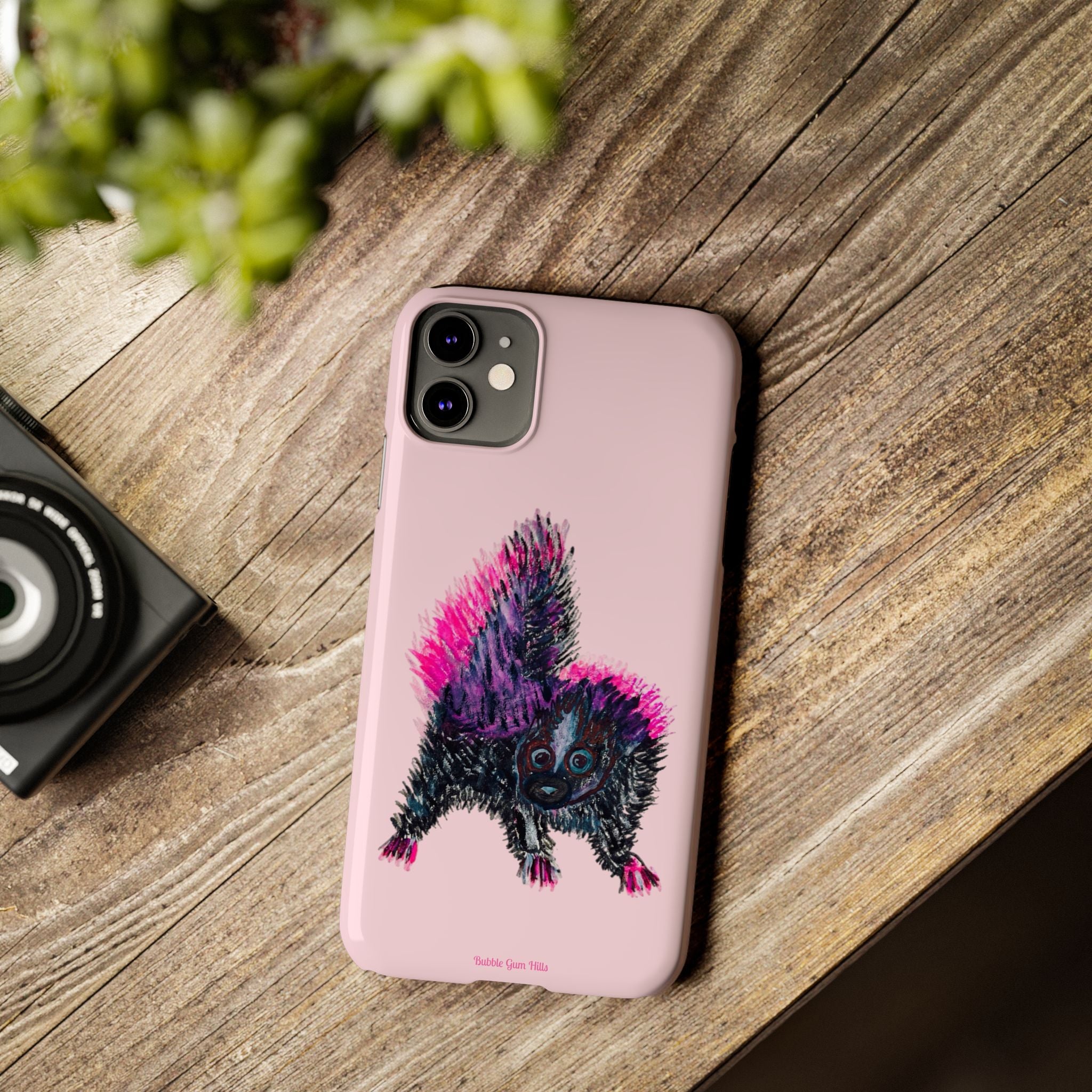 Pink Baby Punk Skunk Slim Mobile Phone Case — Cute Retro Animal Phone Cover