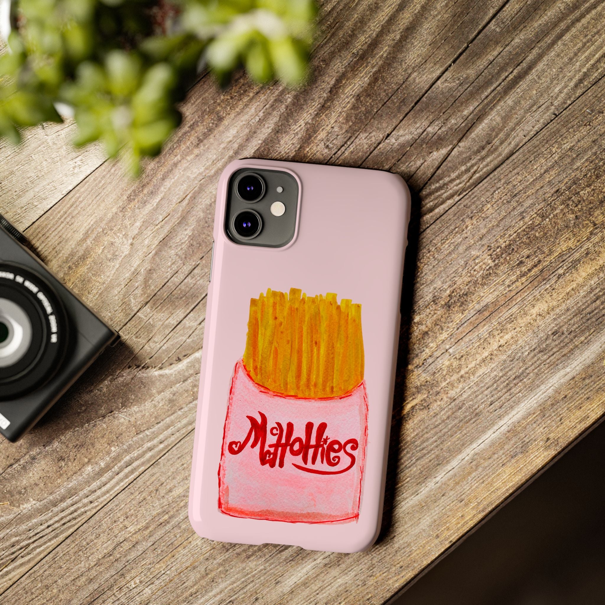 Pink French Fry Phone Case — Cute Fun 'McHotties' Snack Art Slim Case