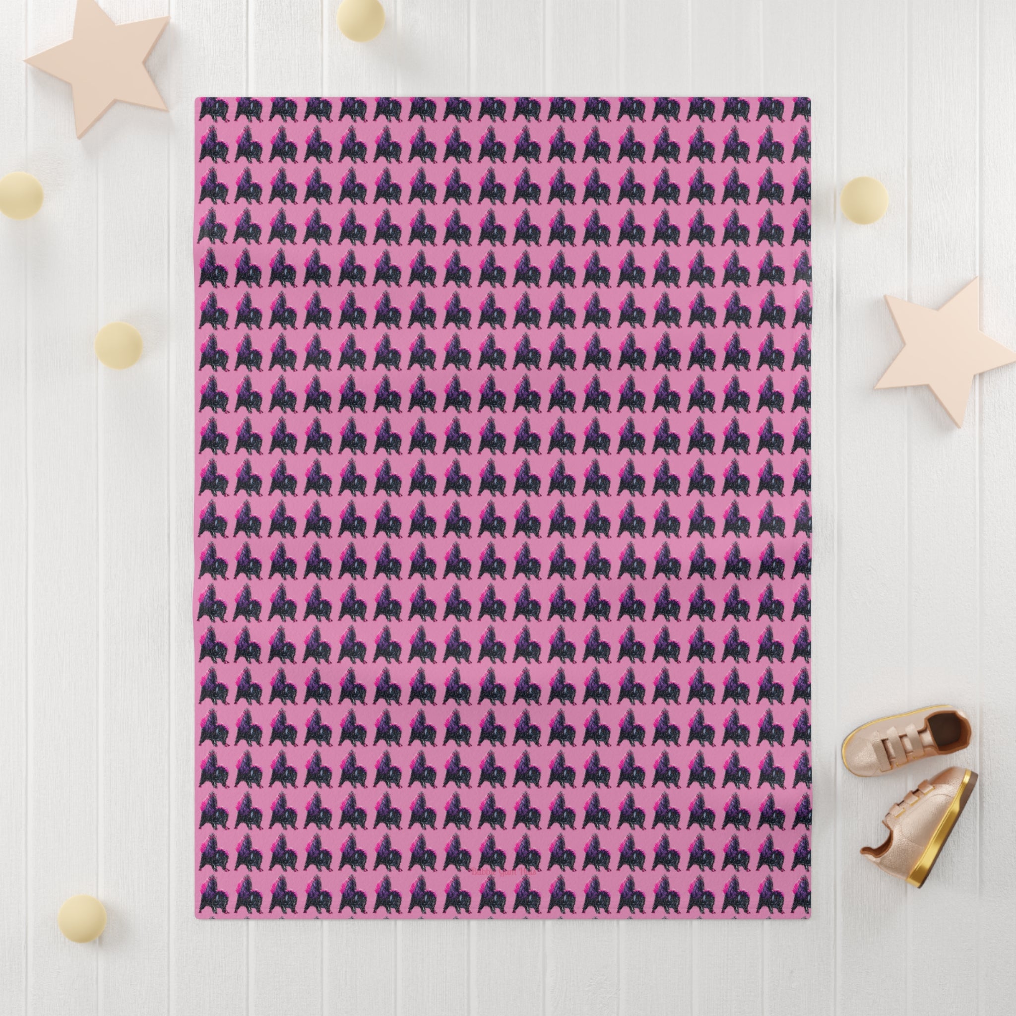 Pink Punk Skunk Baby Blanket — Soft Fleece Infant Throw for Nursery & Newborn Gift