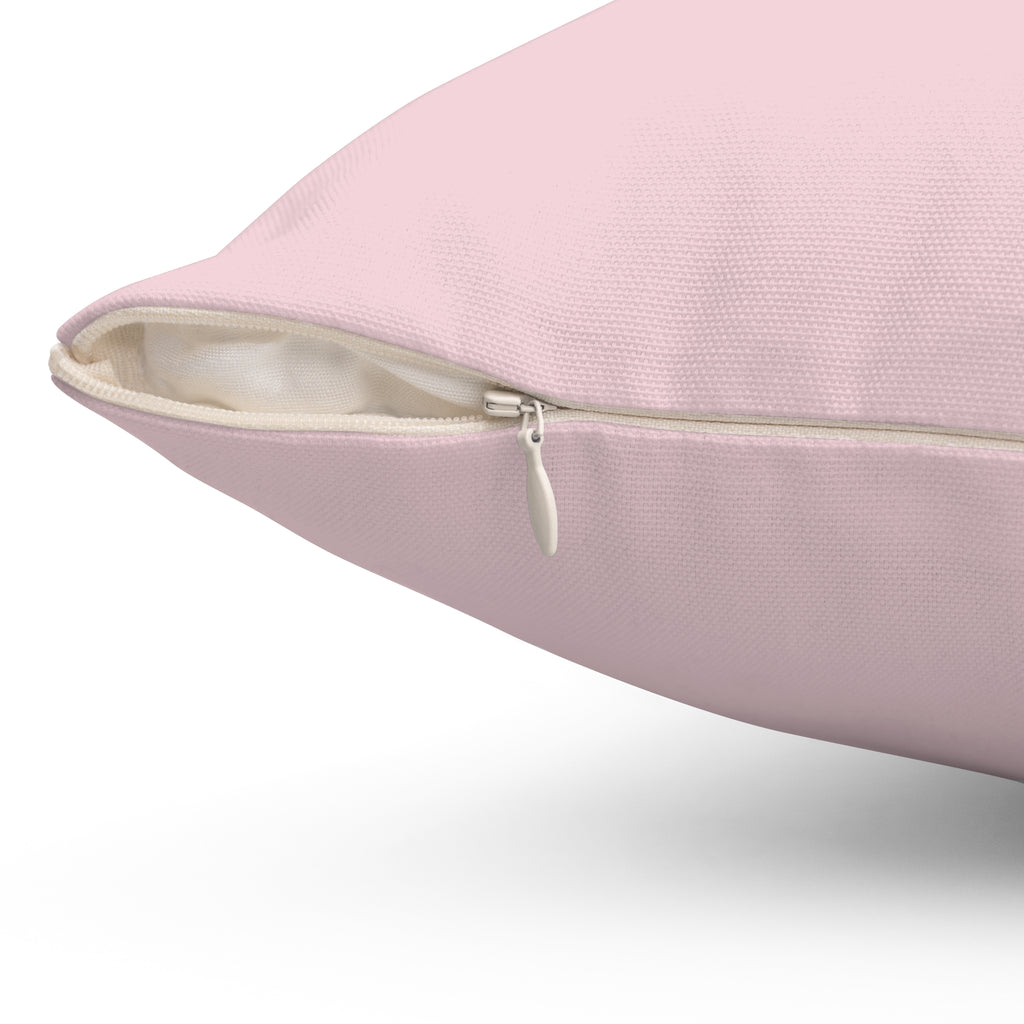 Brown French Bulldog Sleeping - Pink Decorative Throw Pillow