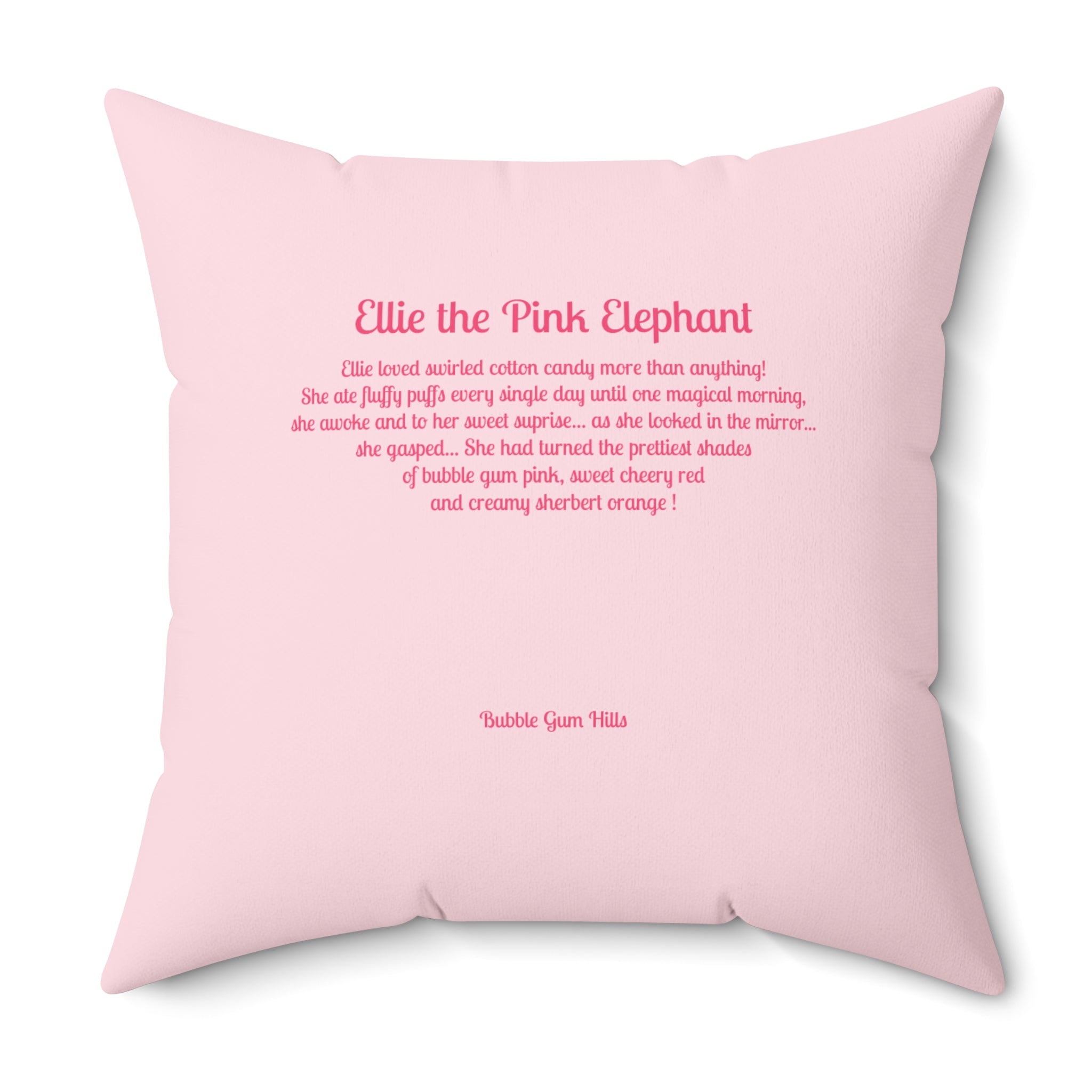 Ellie The Pink Elephant Decorative Storytime Pillow — Whimsical Pink,  Red & Orange Bedroom Decor