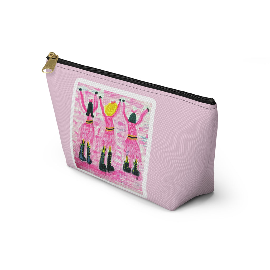 Pink Girl Gang Accessory Pouch — 'Bubble Gum Hills' T-Bottom Makeup Bag