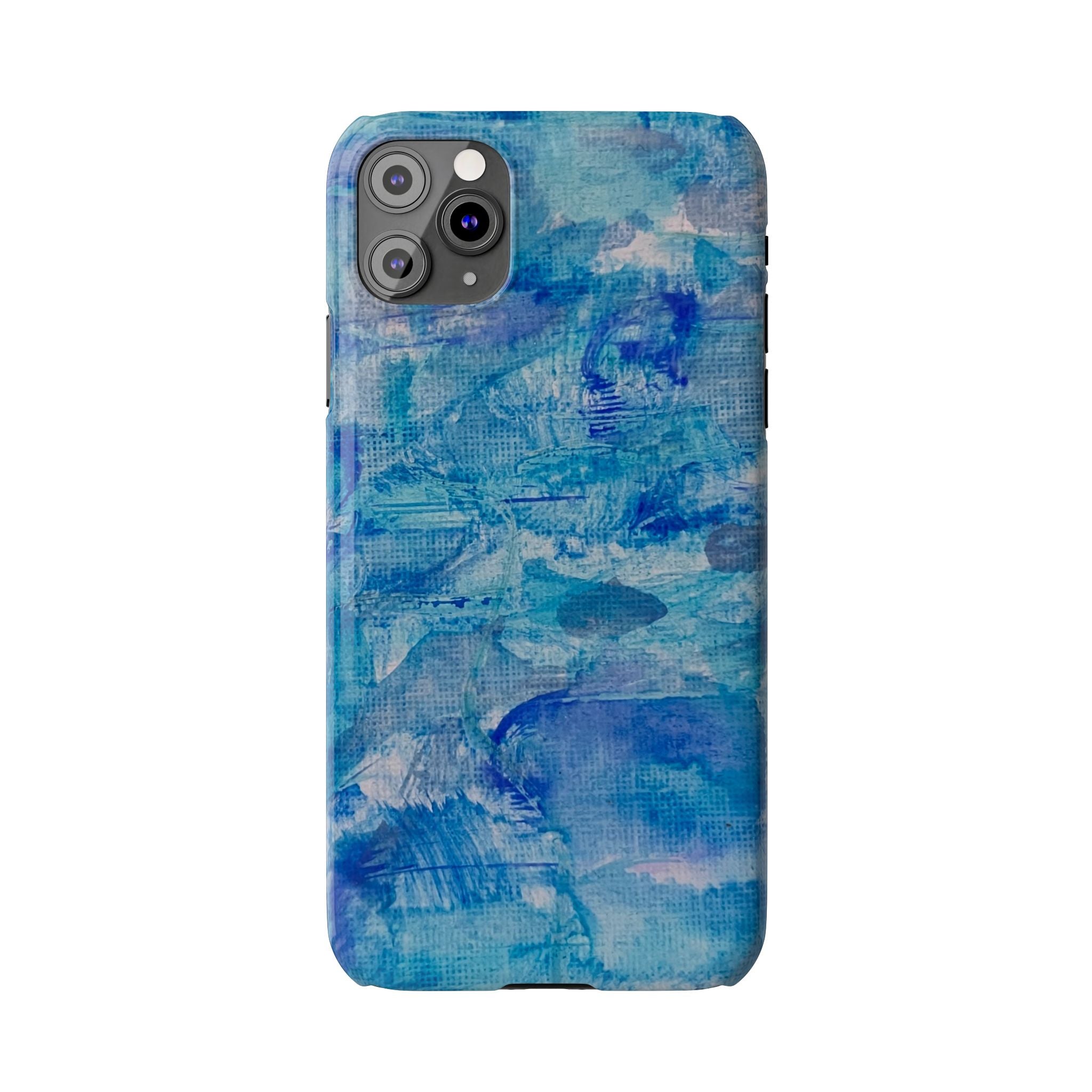 Blue Watercolor Slim Phone Case — Abstract Ocean Art Protective Cover