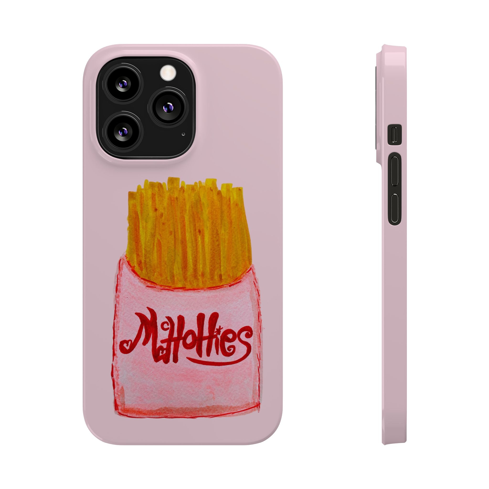 Pink French Fry Phone Case — Cute Fun 'McHotties' Snack Art Slim Case