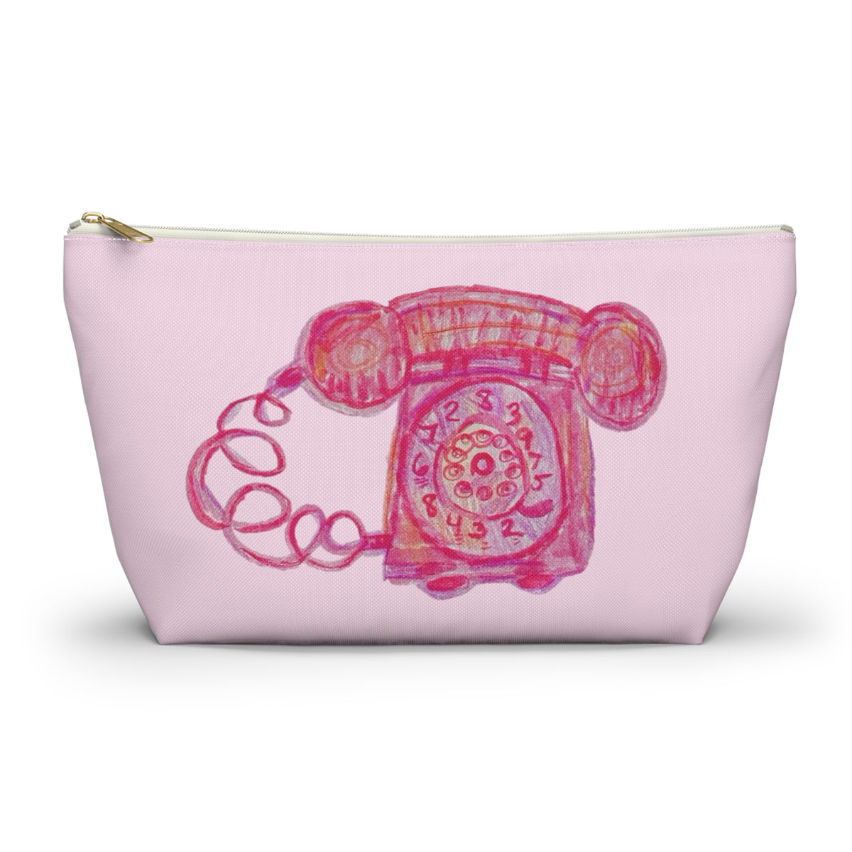 Dolce Vita "Ciao Bella!" Retro Pink Phone Accessory Makeup Pouch Zipper Bag Small & Large