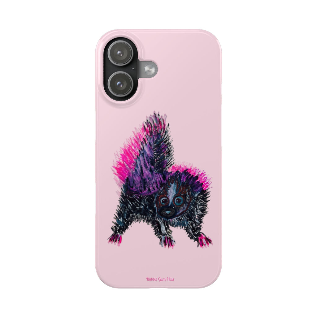 Pink Baby Punk Skunk Slim Mobile Phone Case — Cute Retro Animal Phone Cover
