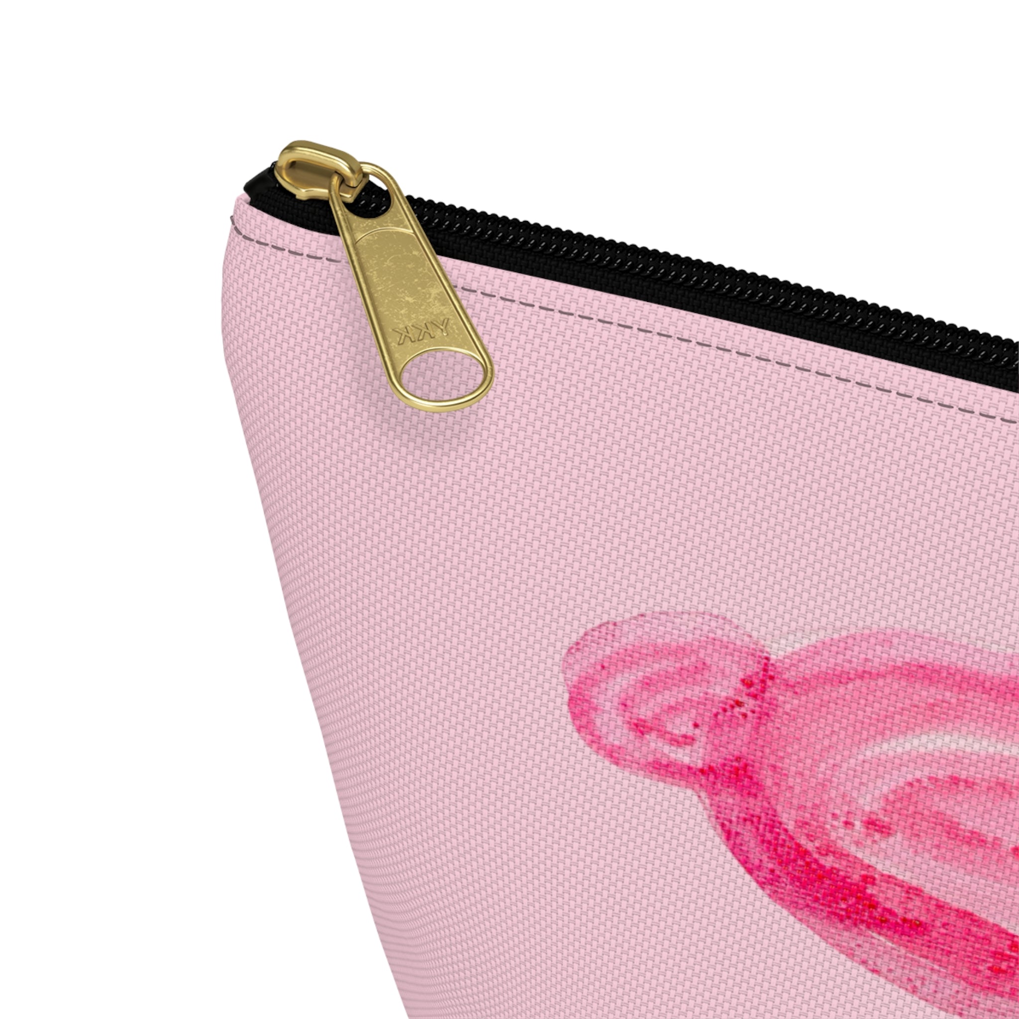 Cute Sassy Pink Dog Accessories Makeup Cosmetics Pouch Zipper Bag Day or Travel Small & Large