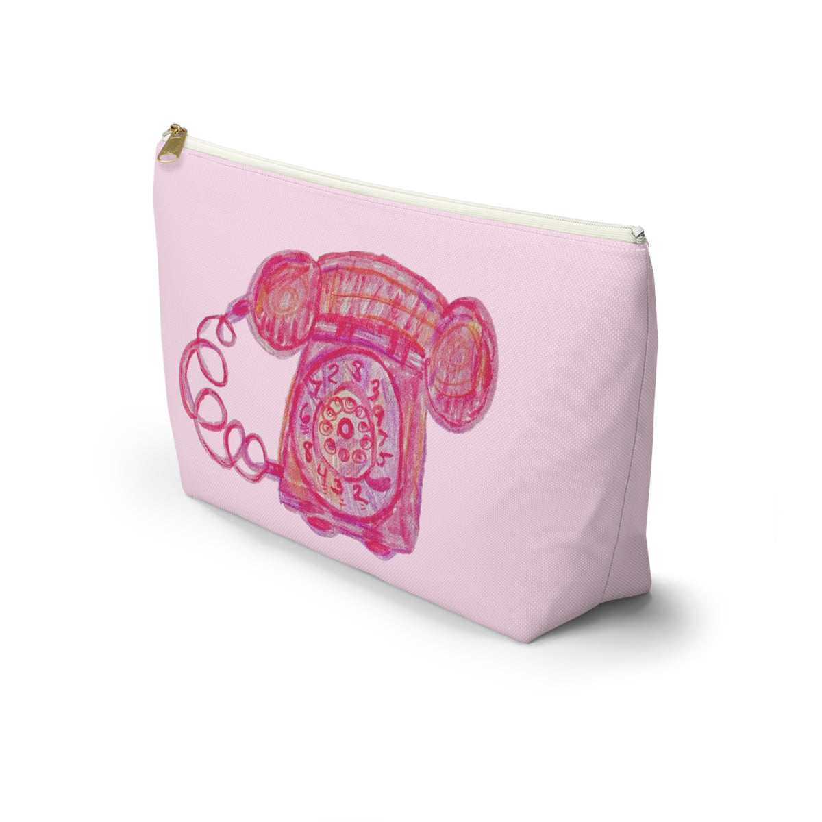 Dolce Vita "Ciao Bella!" Retro Pink Phone Accessory Makeup Pouch Zipper Bag Small & Large