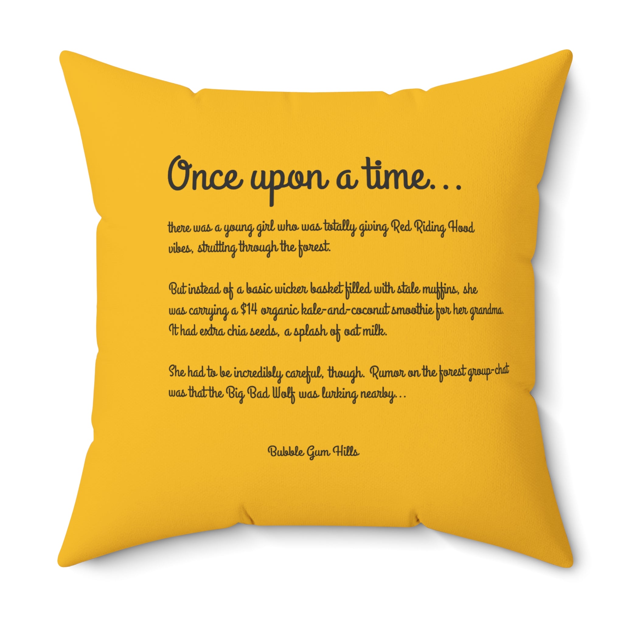 Fairytale Story Pillows: Little Red Riding Hood and the Blue Smoothie - Decorative Throw Pillow