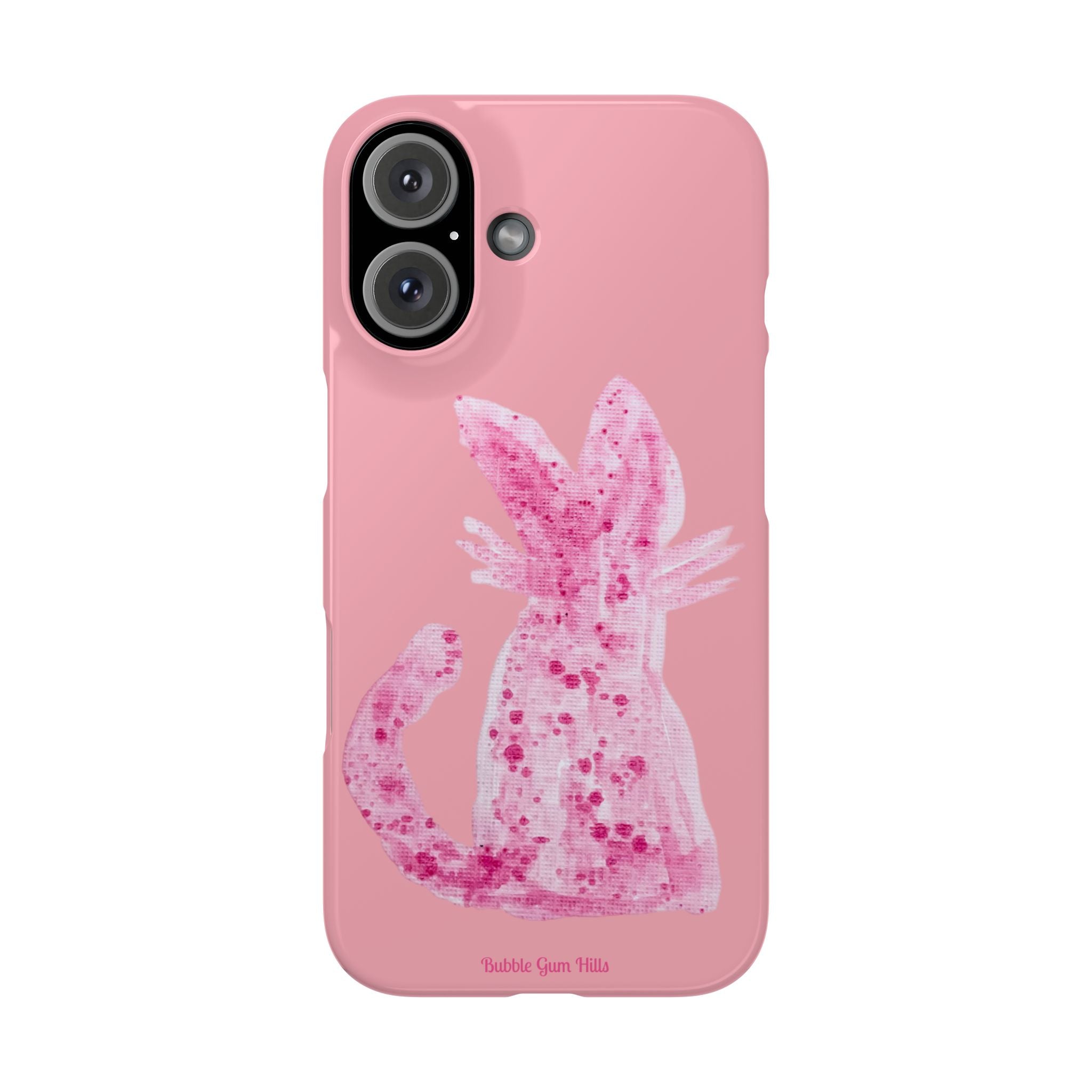 Pink Watercolor Kitty Cat Slim Phone Case – Cute Pastel iPhone Cover