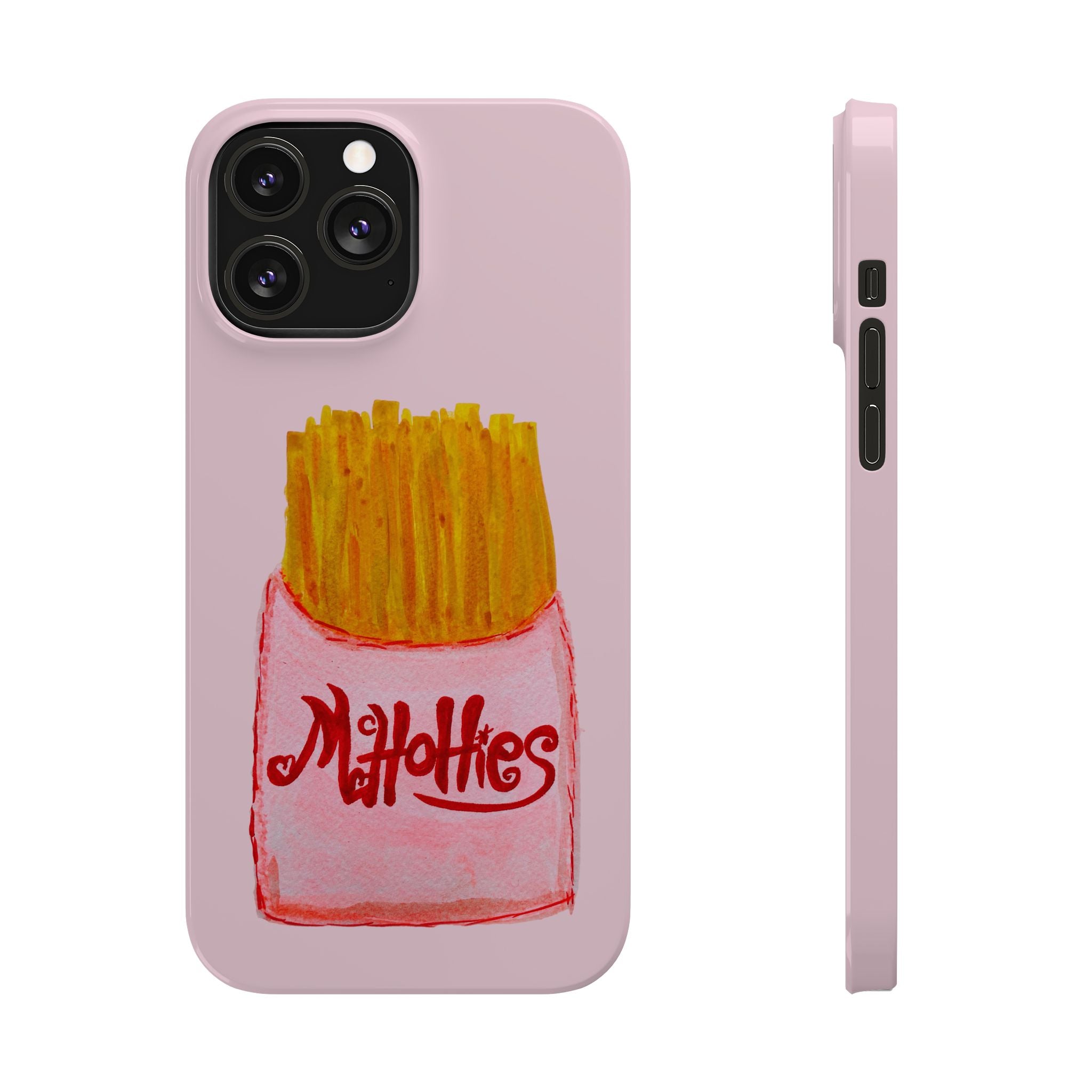 Pink French Fry Phone Case — Cute Fun 'McHotties' Snack Art Slim Case