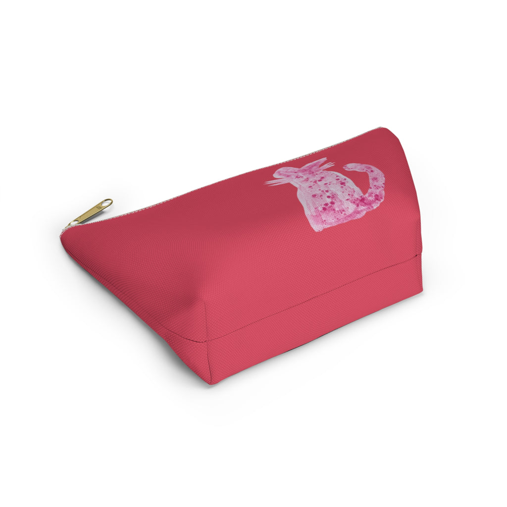 Fun Cat & Mouse Pink Accessories Makeup Zipper Bag Pouch Cute Day & Travel Bag Small & Large