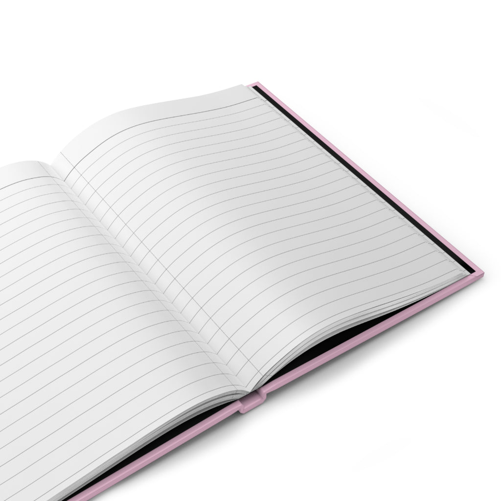 "Ciao!" Pink Retro Rotary Telephone on Light Pink Matte 150 Page Lined Hardcover Flat Journal Diary