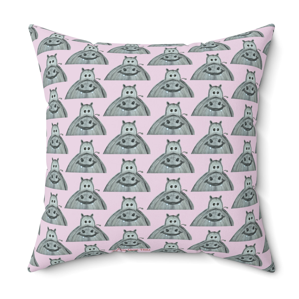 Hippo Floral Decorative Throw Pillow