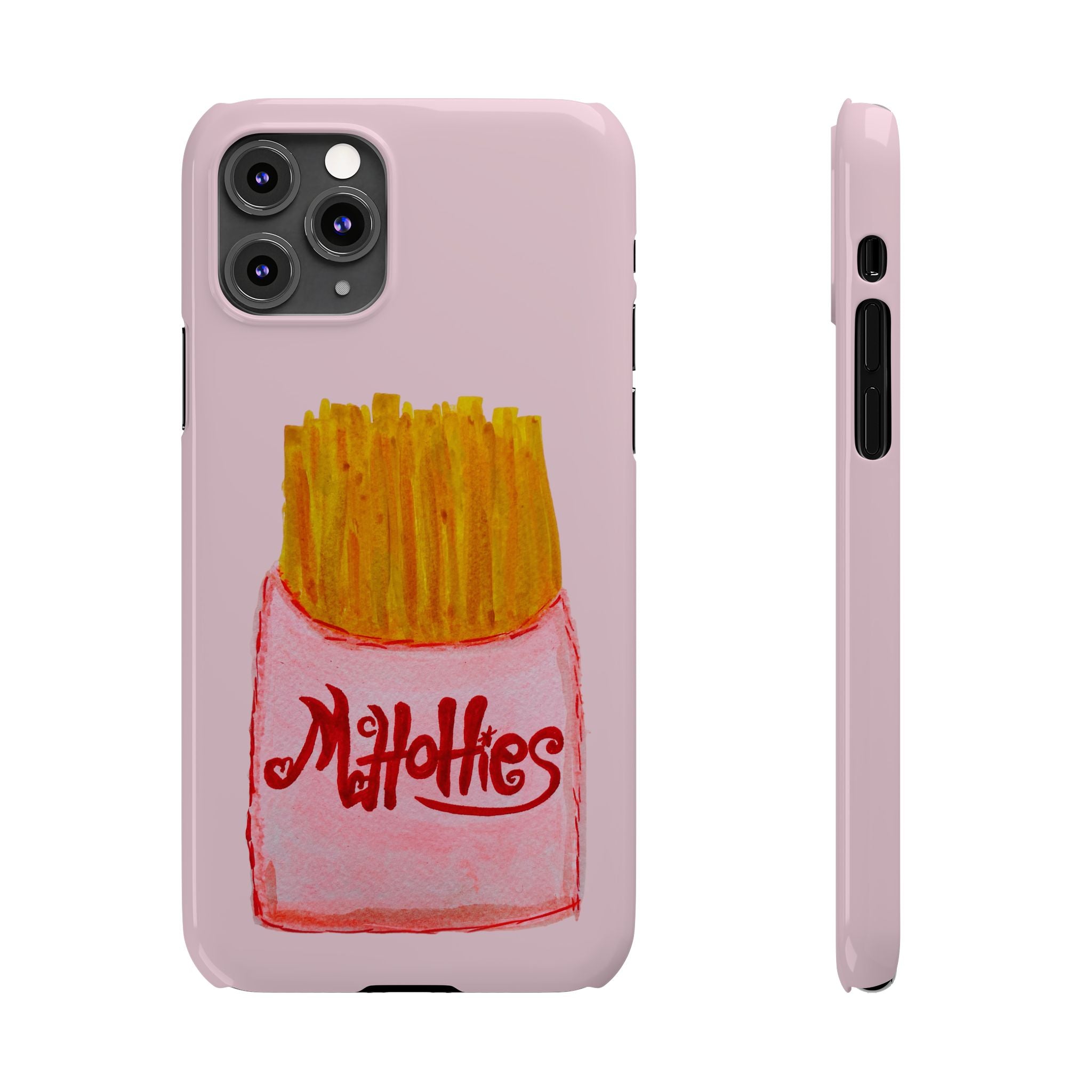 Pink French Fry Phone Case — Cute Fun 'McHotties' Snack Art Slim Case