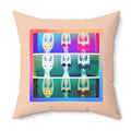 Colorful Yoga Pop Art Decorative Square Happy Yellow Throw Pillow