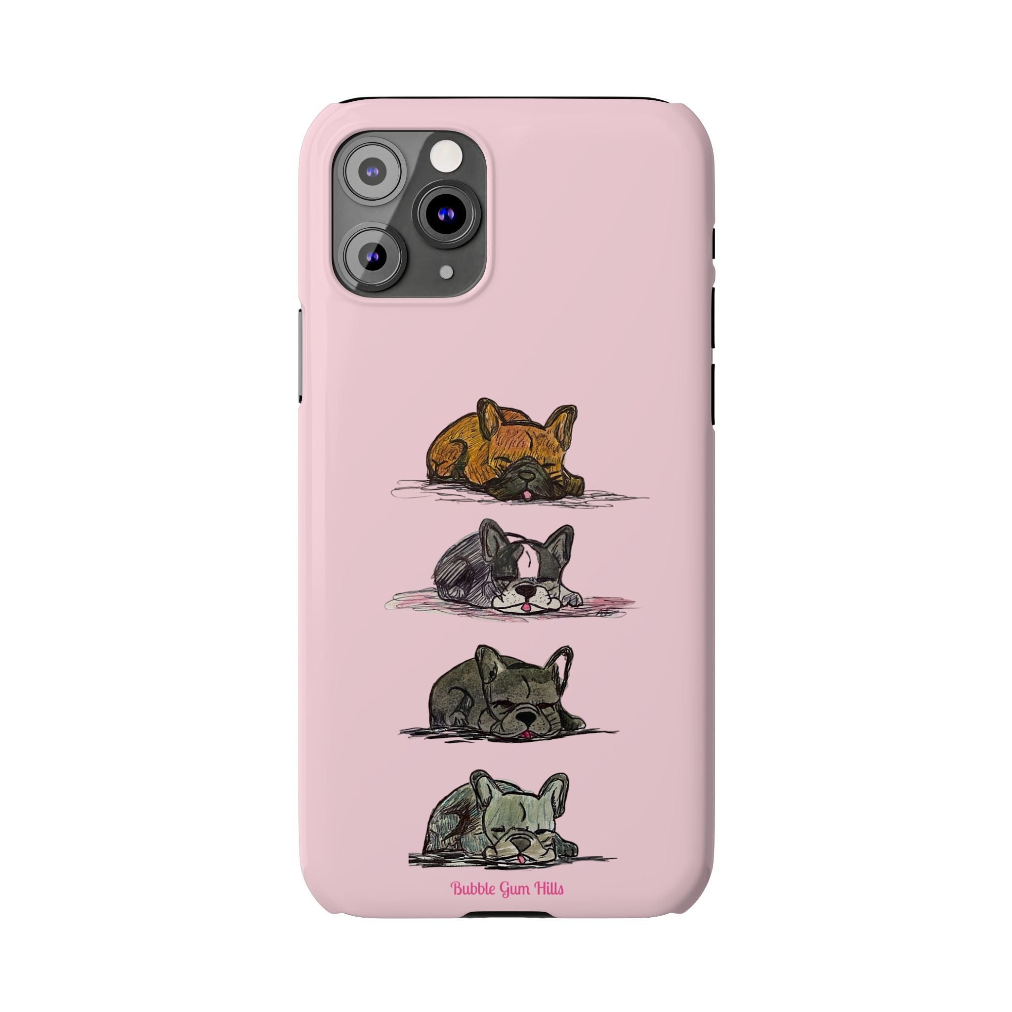 Sleeping French Bulldogs Slim Phone Case — Cute Nap Stack Pet iPhone Cover