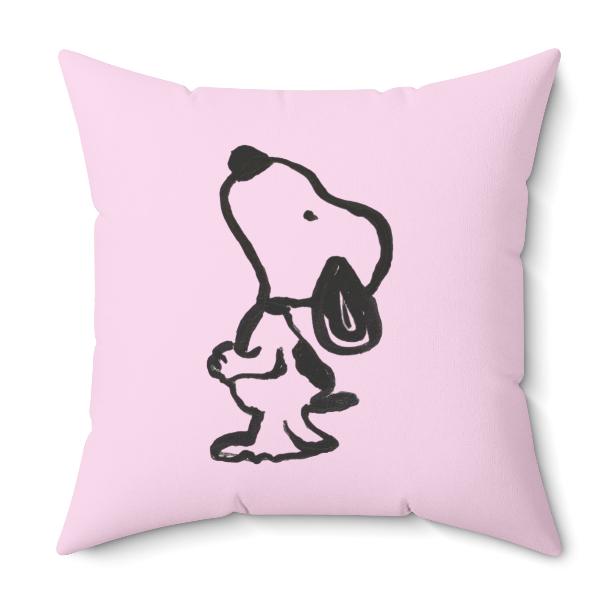 Happy Beagle Puppy Pink Illustration Decorative Pillow