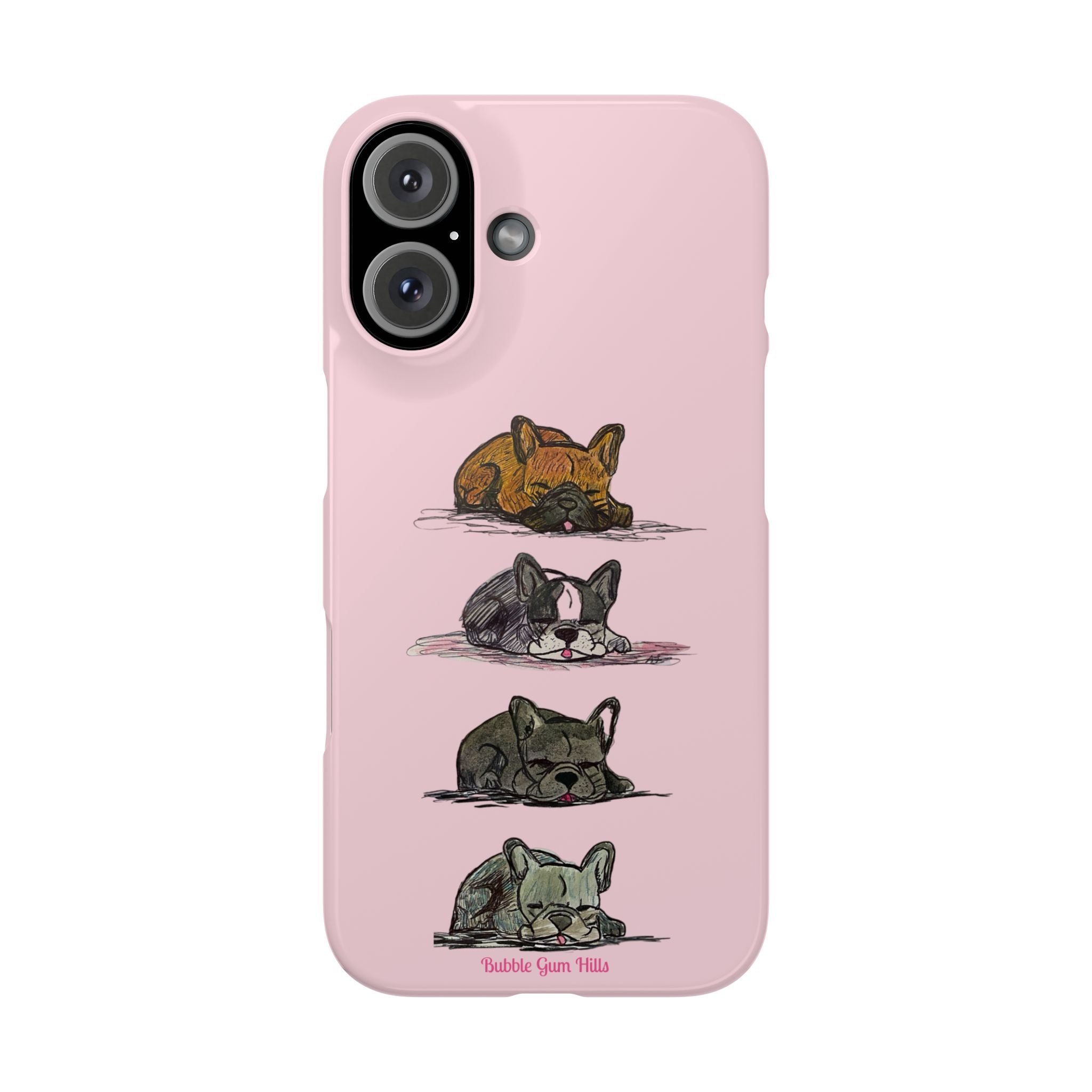 Sleeping French Bulldogs Slim Phone Case — Cute Nap Stack Pet iPhone Cover