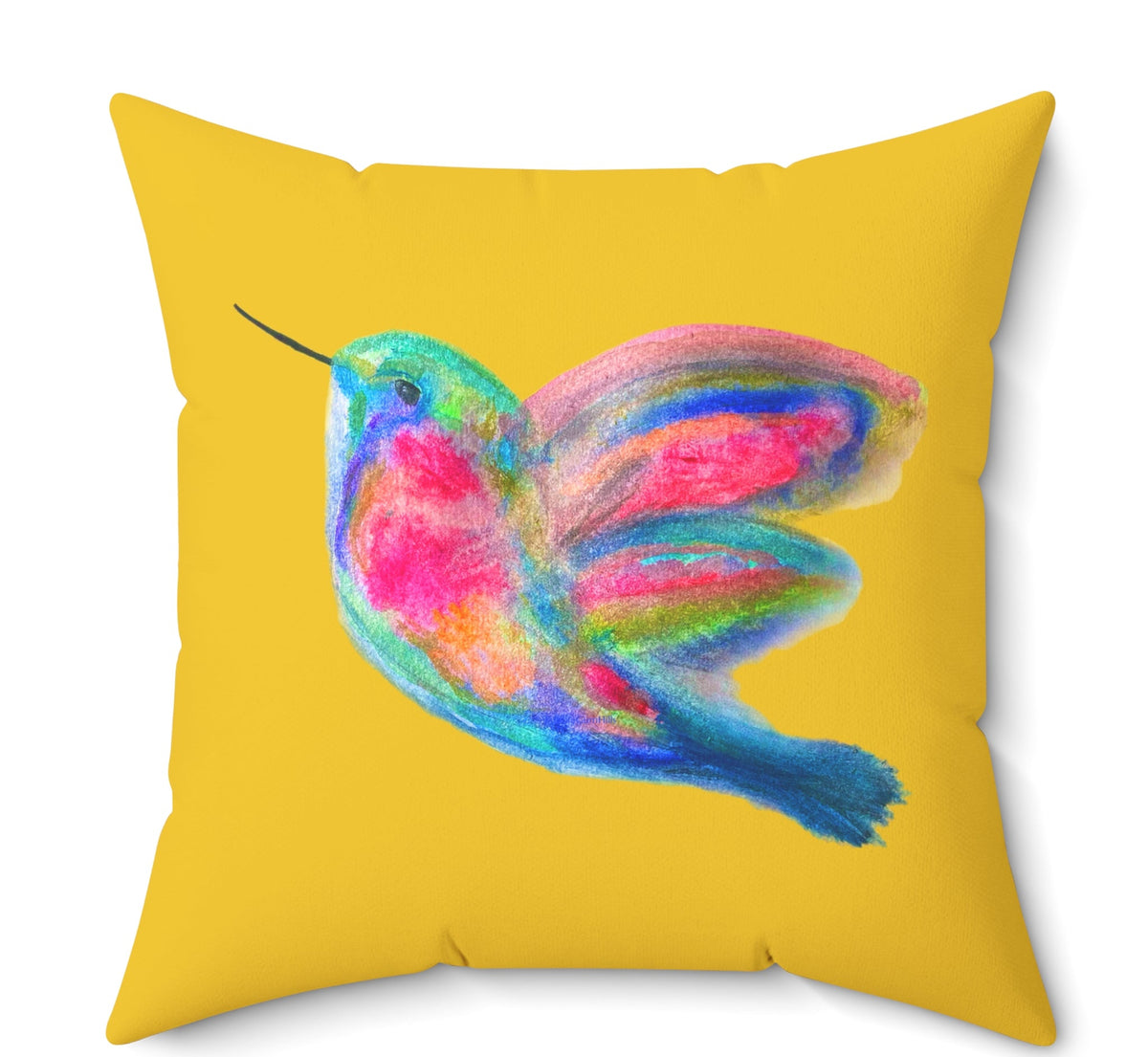 Colorful Hummingbird Throw Pillow — Inspirational Quote Decorative Cushion