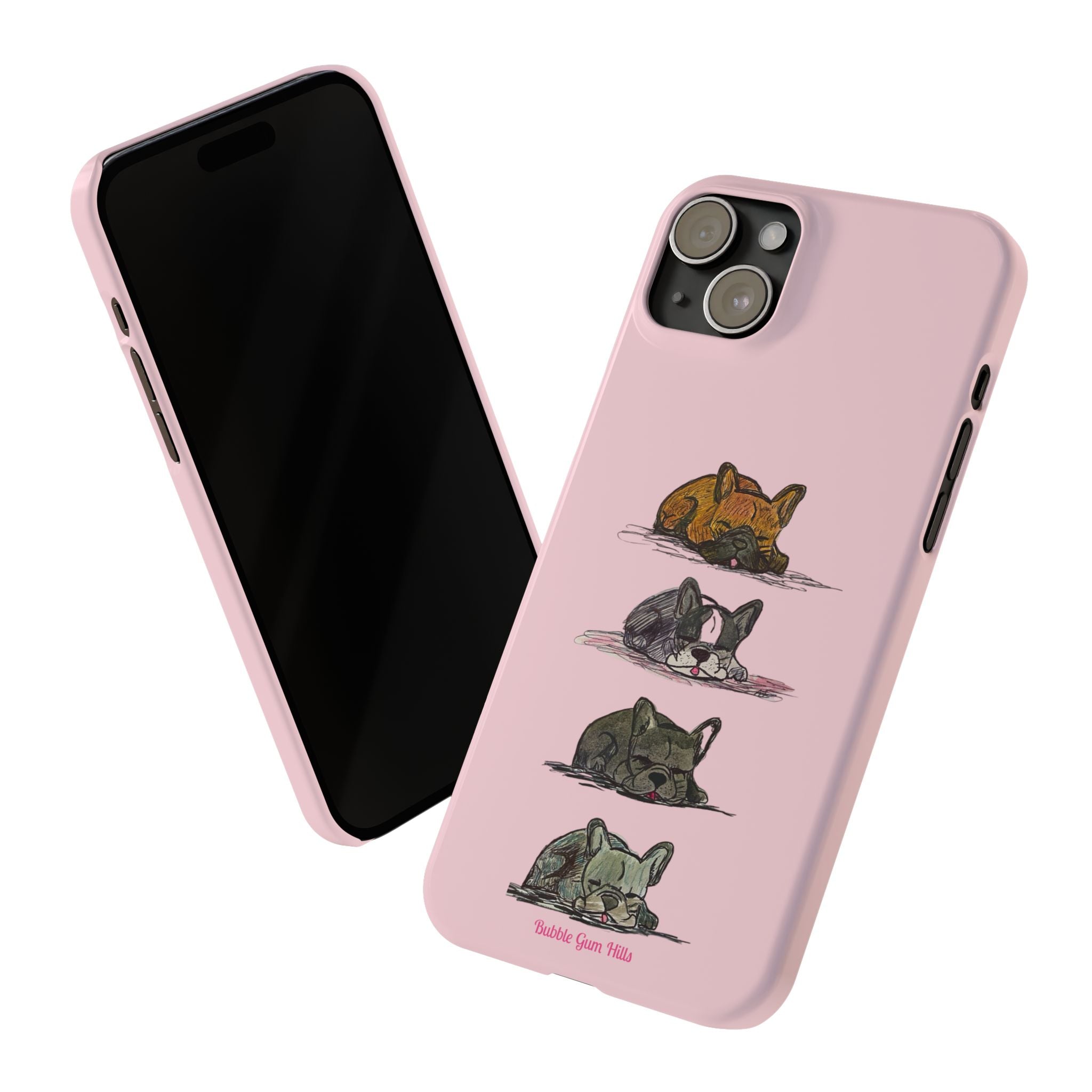 Sleeping French Bulldogs Slim Phone Case — Cute Nap Stack Pet iPhone Cover