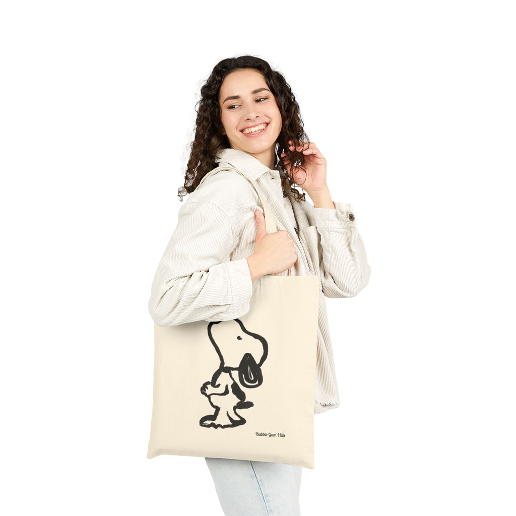 Cute Doggy Style Illustration Canvas Tote | Double -Sided- Happy Dance- Begging Face