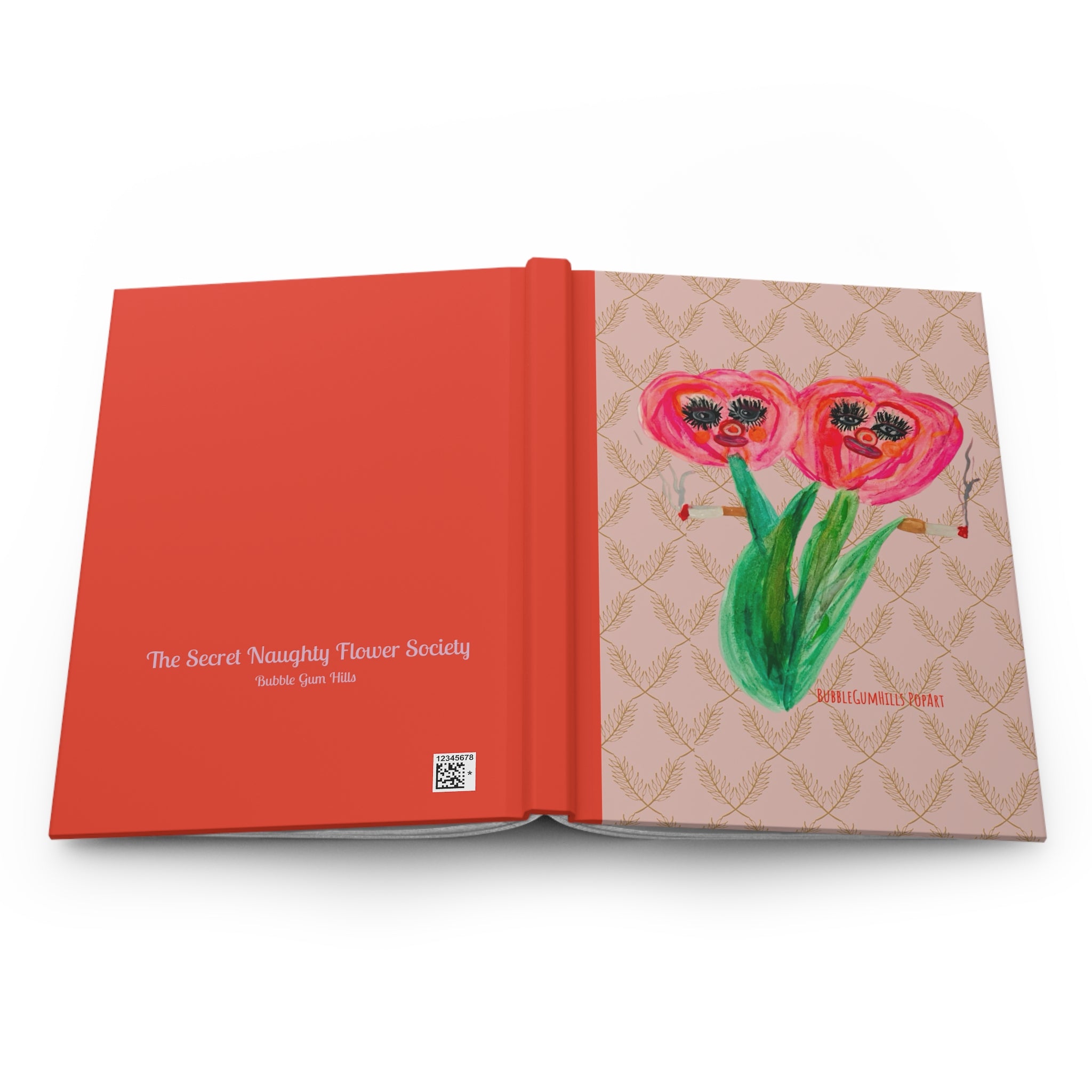 Smoking Tulip Ladies "The Secret Naughty Flower Society" Hardcover Matte Journal Notebook Diary – Lined 150 Pages