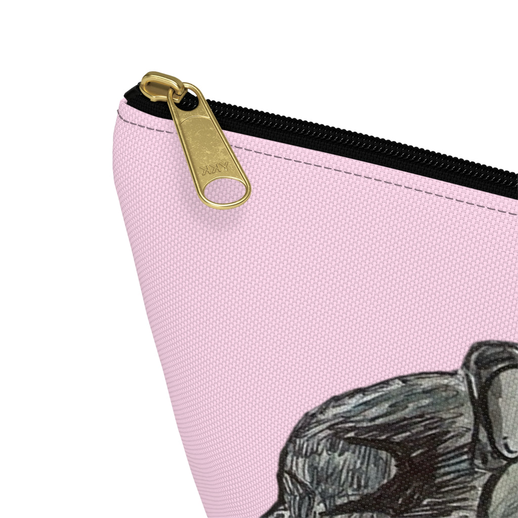Cute Blue Gray French Bulldog Makeup Accessory Pouch Zipper Bag Day or Travel Small & Large