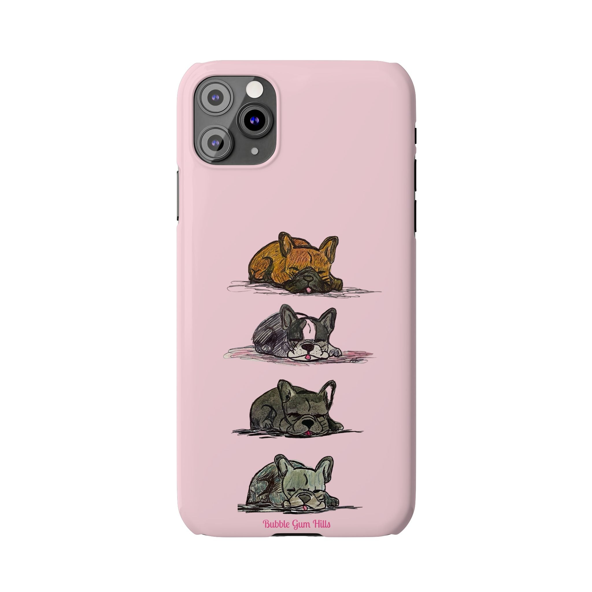 Sleeping French Bulldogs Slim Phone Case — Cute Nap Stack Pet iPhone Cover