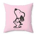Happy Beagle Puppy Pink Illustration Decorative Pillow