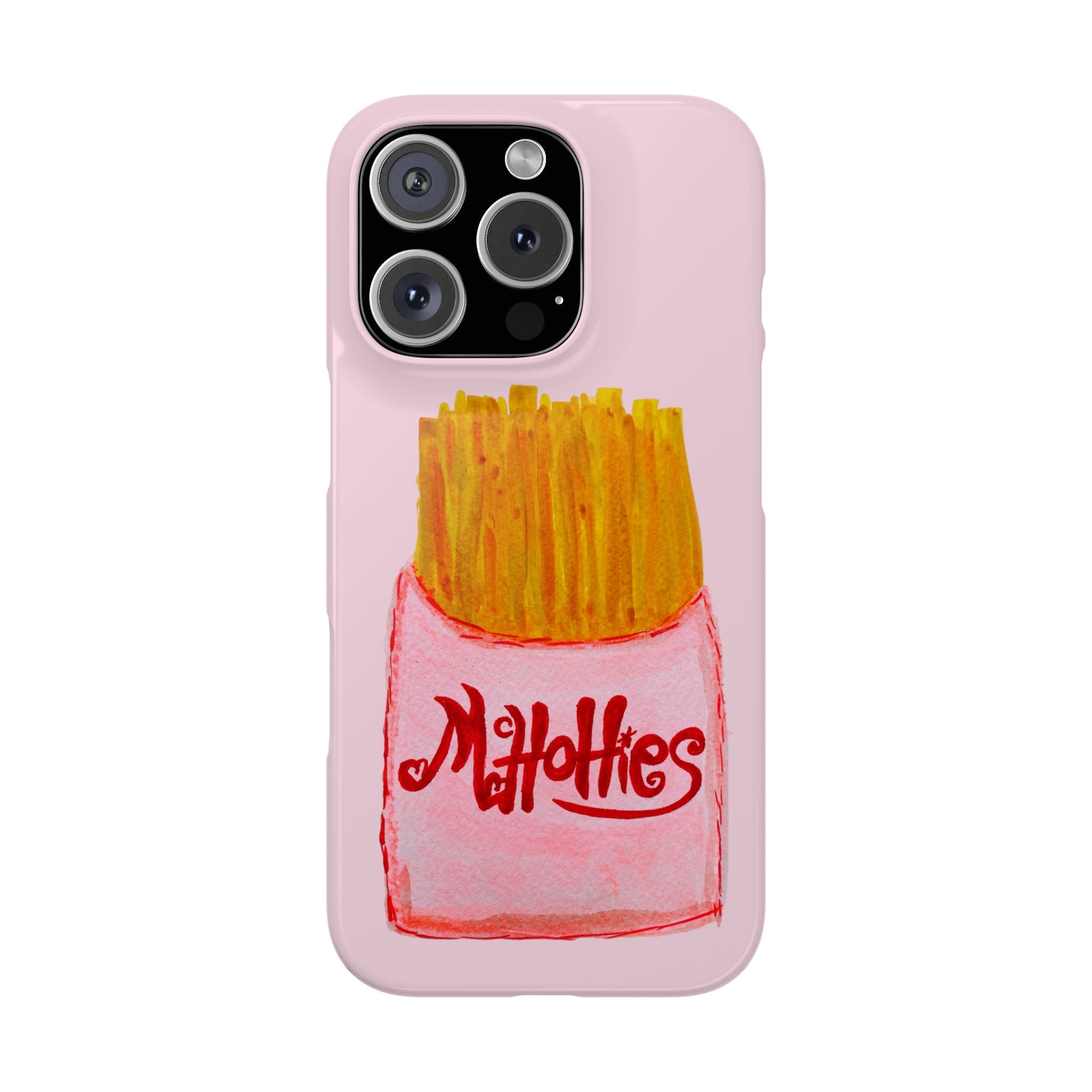 Pink French Fry Phone Case — Cute Fun 'McHotties' Snack Art Slim Case