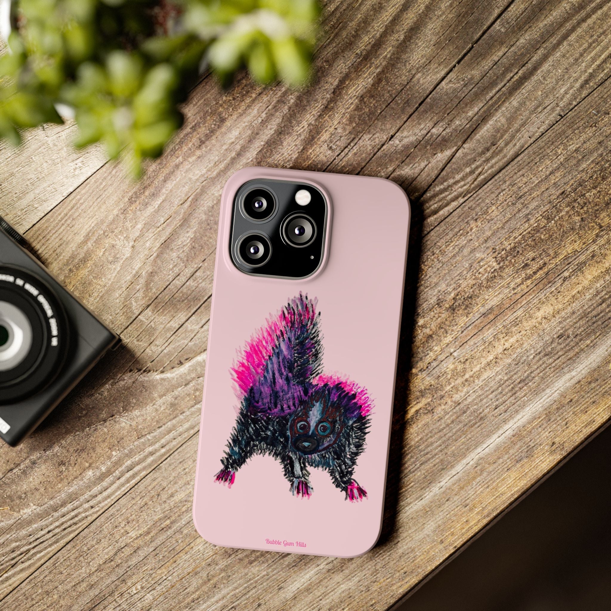 Pink Baby Punk Skunk Slim Mobile Phone Case — Cute Retro Animal Phone Cover