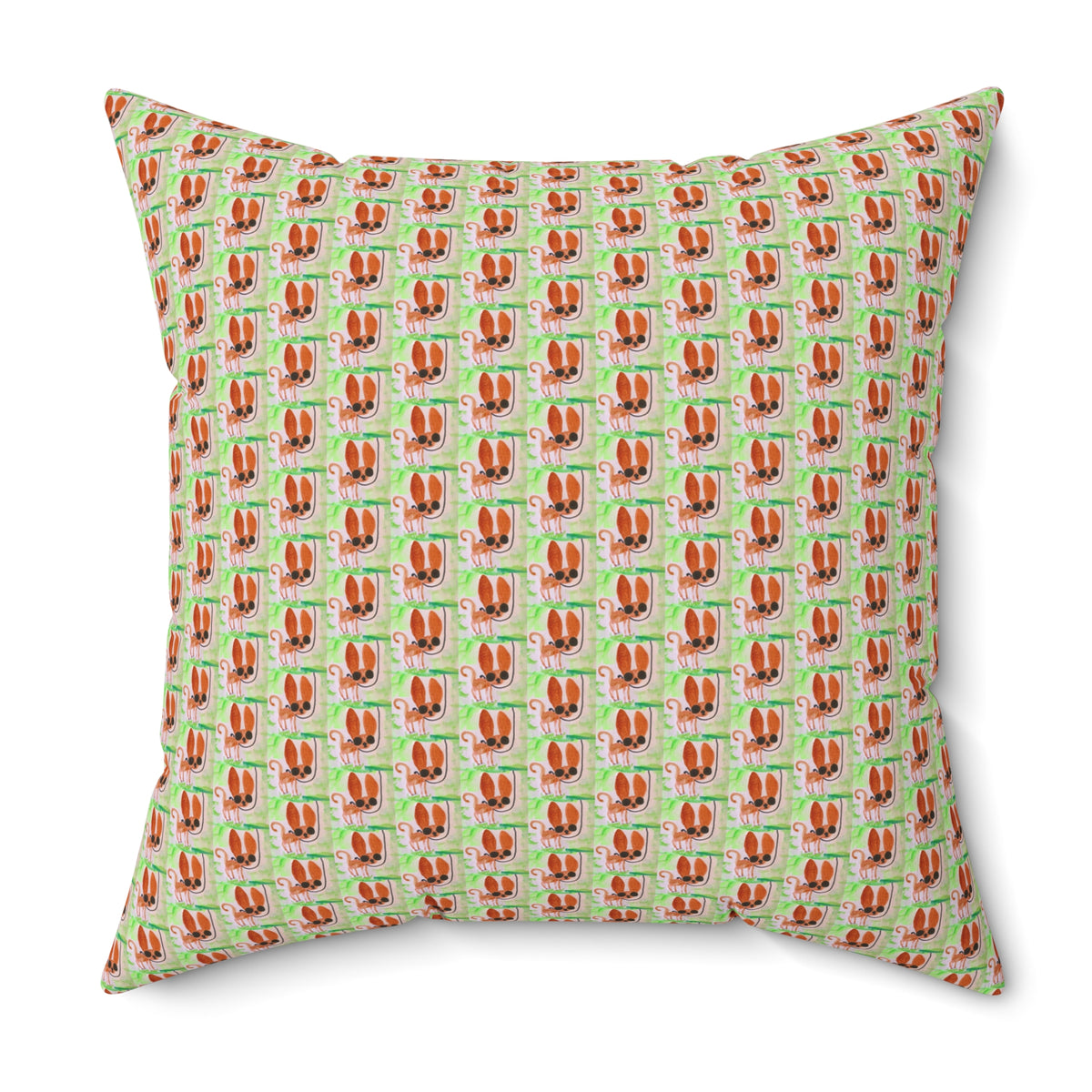 Tiny Chihuahua Dog Walk Pattern Square Throw Pillow- Novelty Dopamine Pillow for Dog Lovers