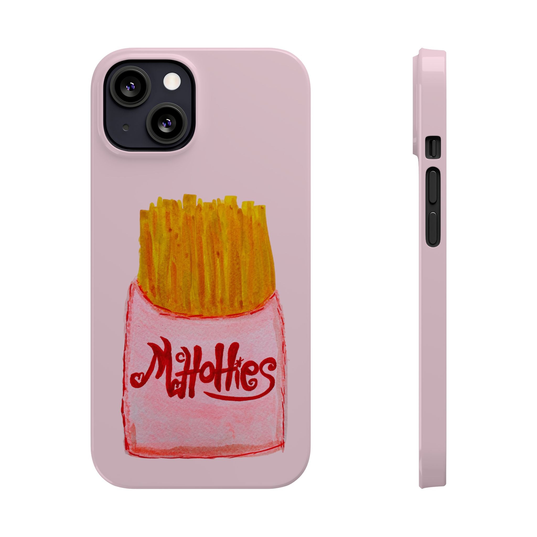 Pink French Fry Phone Case — Cute Fun 'McHotties' Snack Art Slim Case