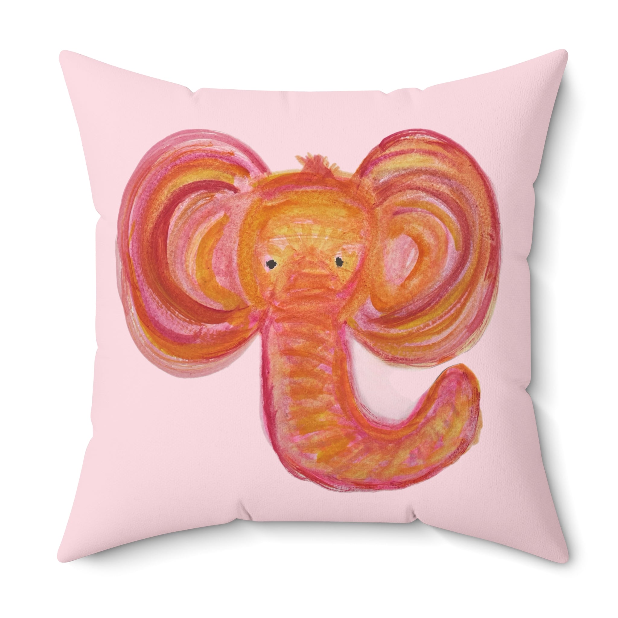 Ellie The Pink Elephant Decorative Storytime Pillow — Whimsical Pink,  Red & Orange Bedroom Decor