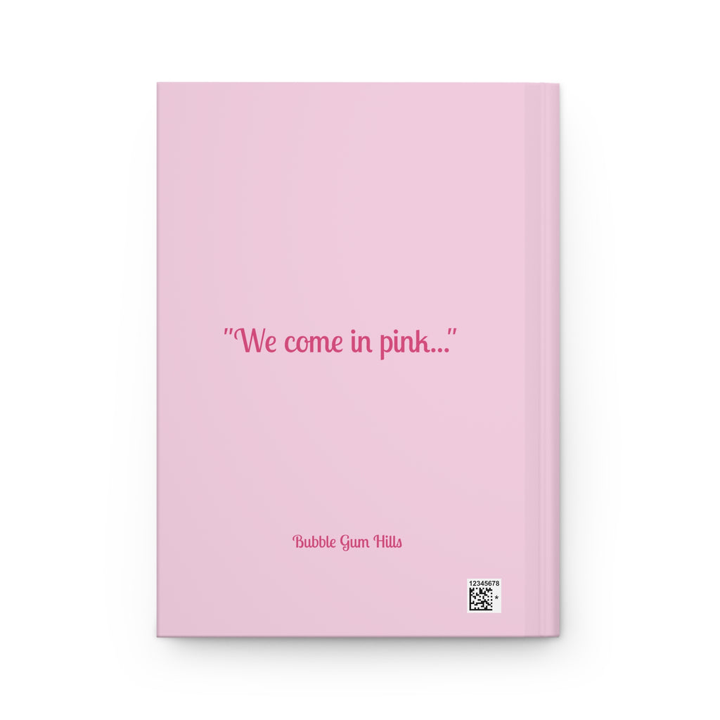 Cute Pink UFO Spaceship Hardcover Journal – "We Come in Pink" Artistic Journal, Diary, Notebook - Lined 150 Pages