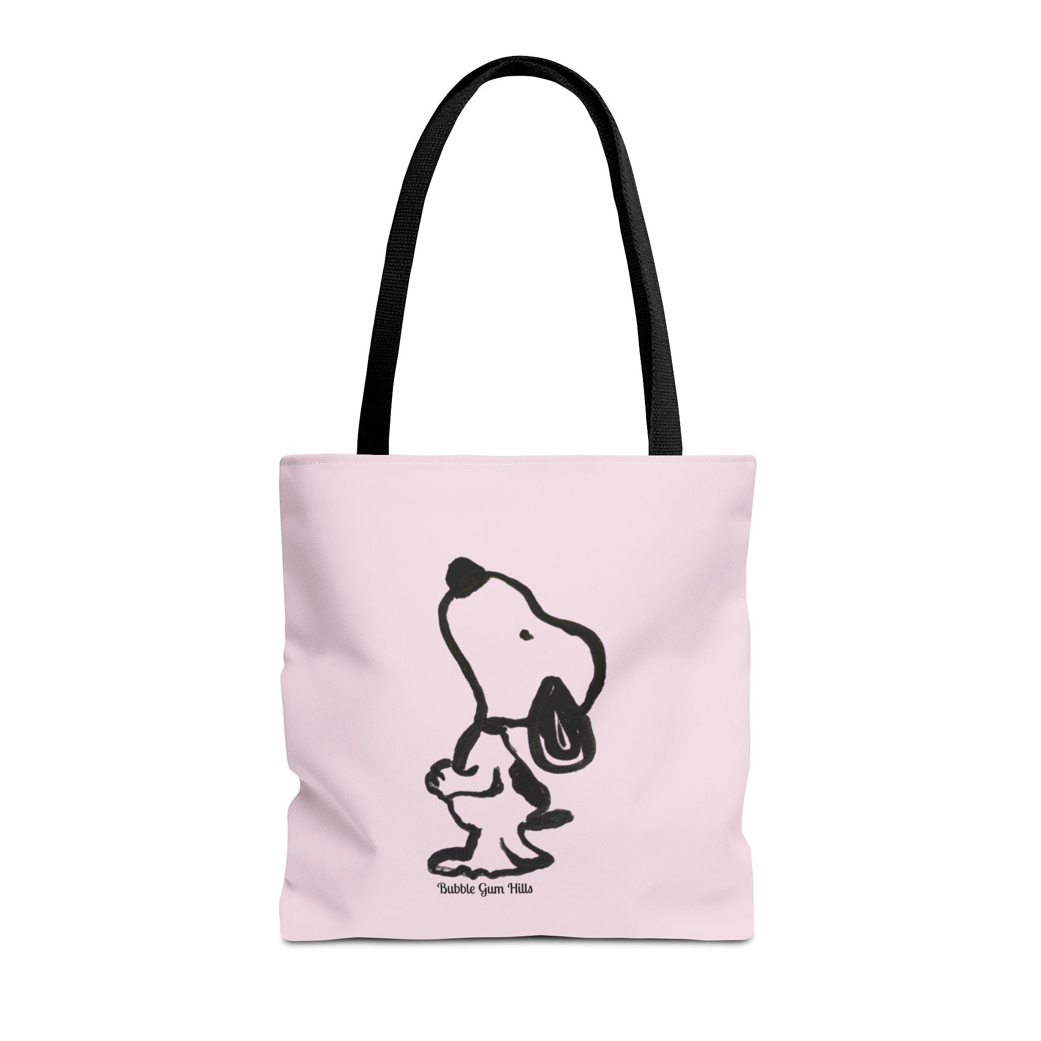 Pink Illustration Dog Bag  Arm / Shoulder with 2 Black Straps Medium Shop Day or Travel Tote Bag