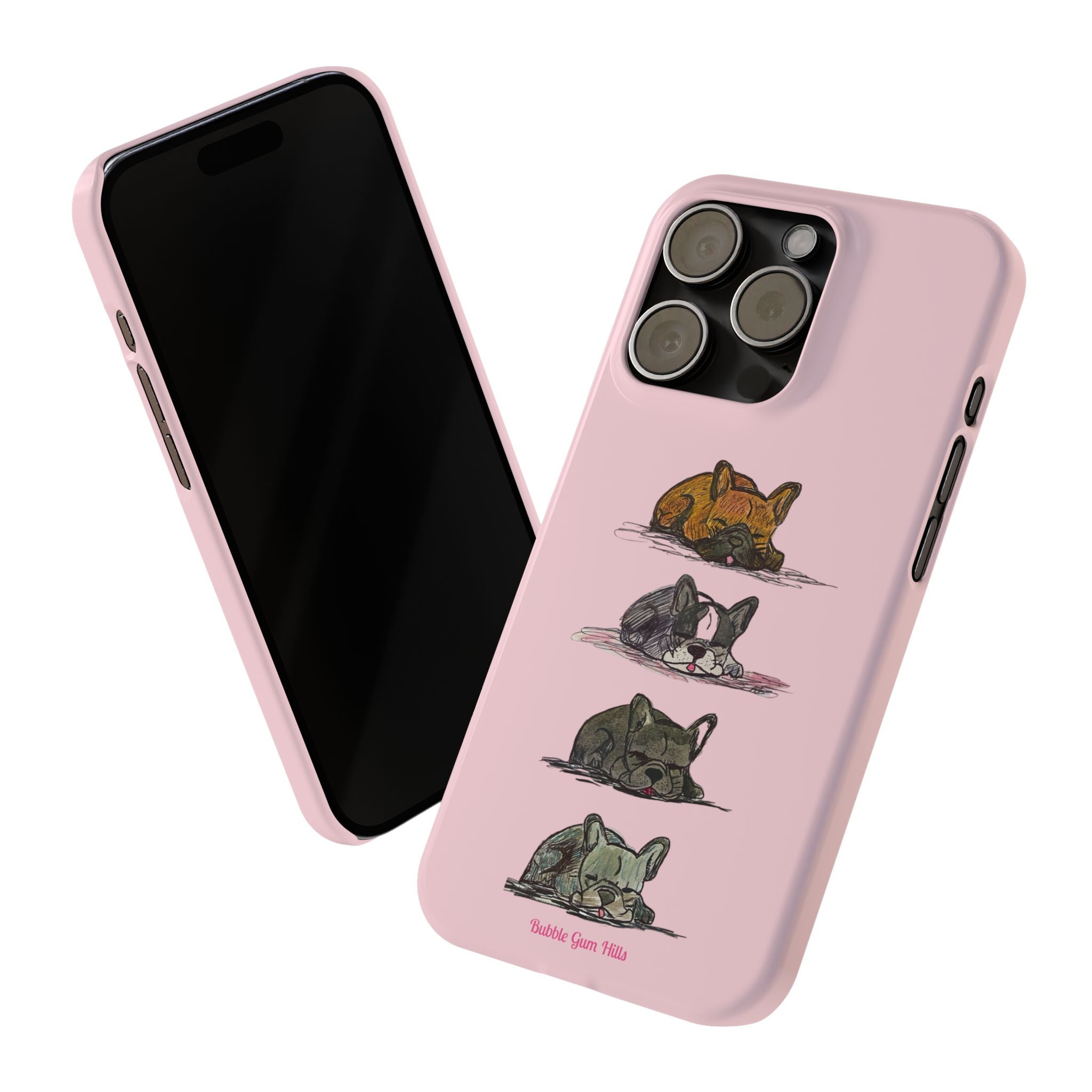 Sleeping French Bulldogs Slim Phone Case — Cute Nap Stack Pet iPhone Cover