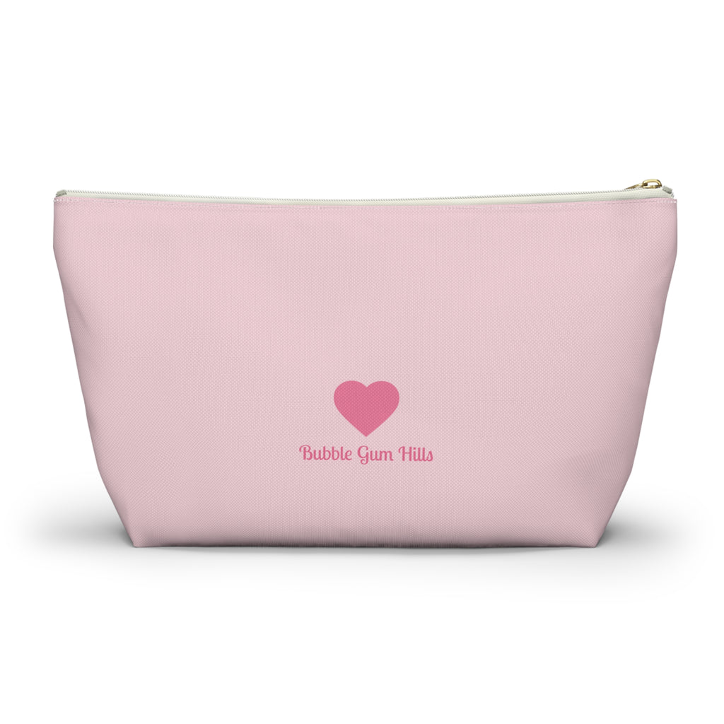 Pink Zipper Day Travel Makeup Bag | Small & Large Accessories- Breakup- Cheer Up- Gift Motivational for Girlfriends- Pool Beach Travel