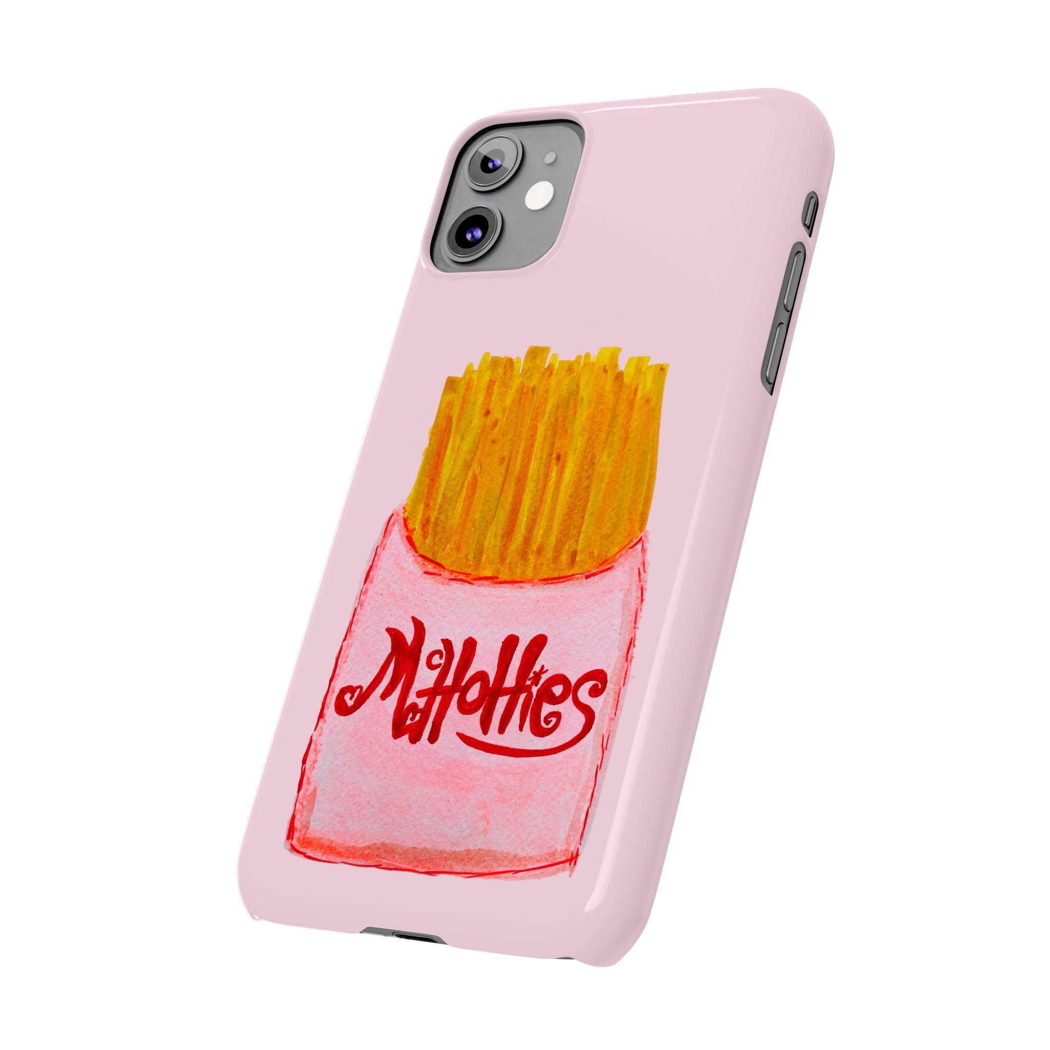 Pink French Fry Phone Case — Cute Fun 'McHotties' Snack Art Slim Case
