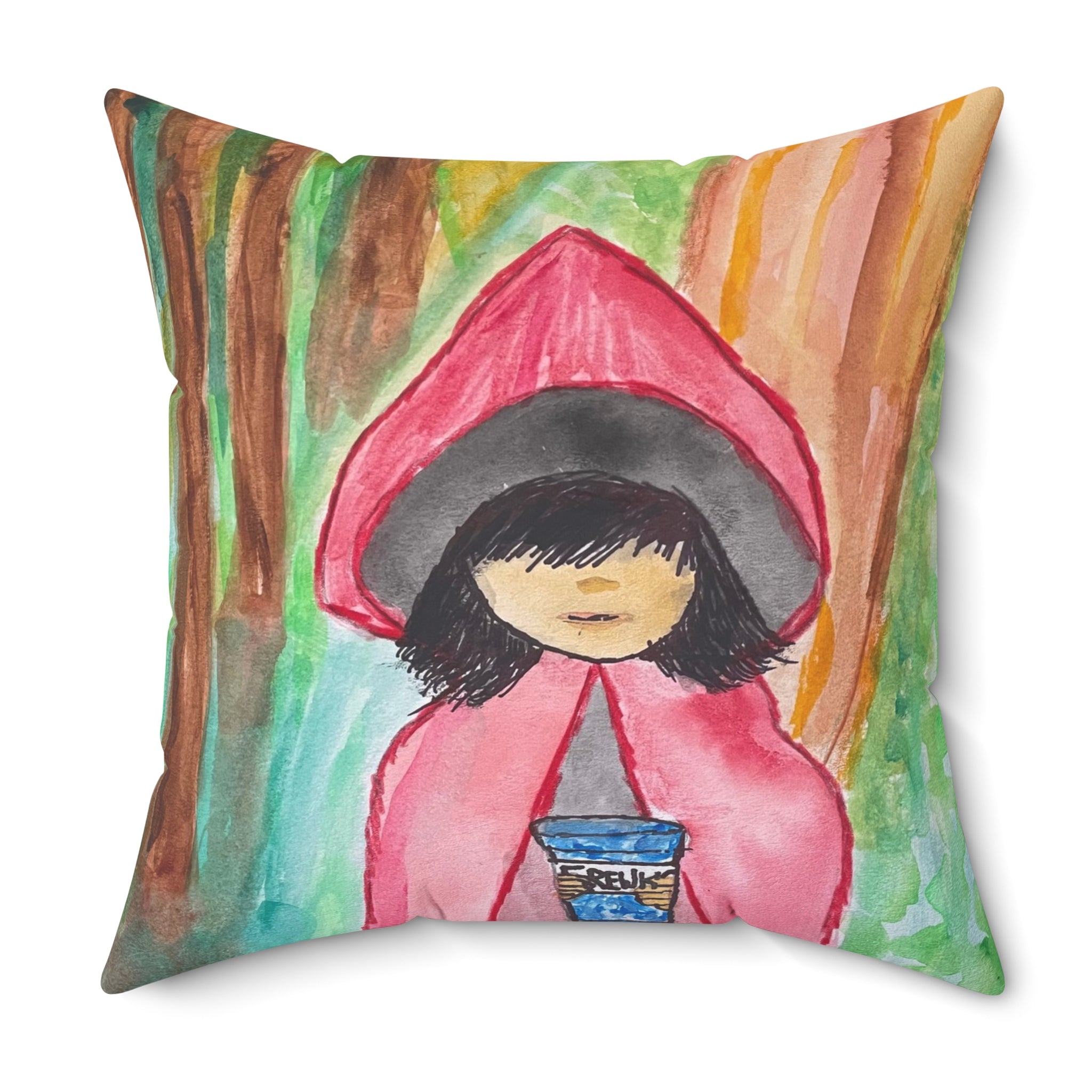 Fairytale Story Pillows: Little Red Riding Hood and the Blue Smoothie - Decorative Throw Pillow