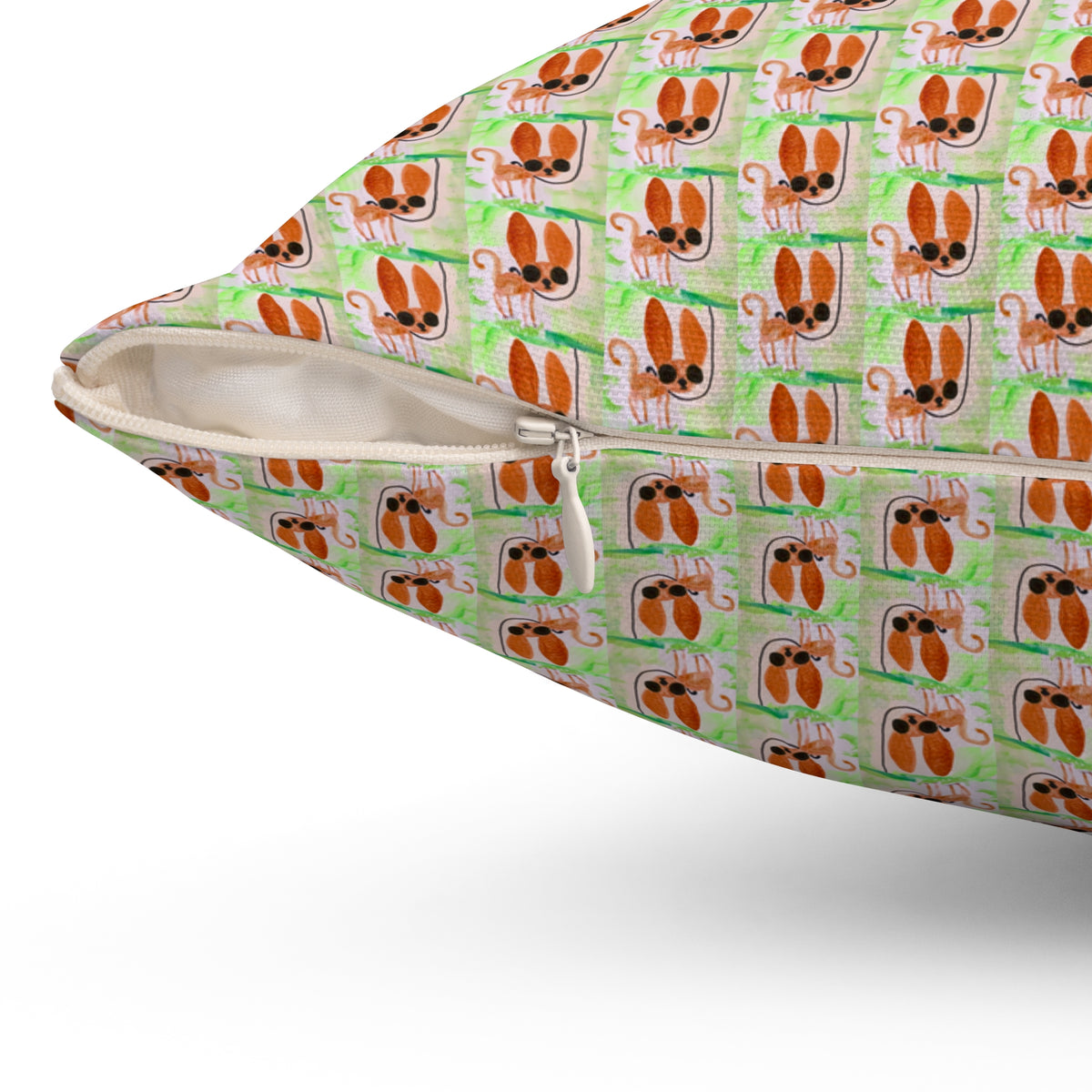 Tiny Chihuahua Dog Walk Pattern Square Throw Pillow- Novelty Dopamine Pillow for Dog Lovers