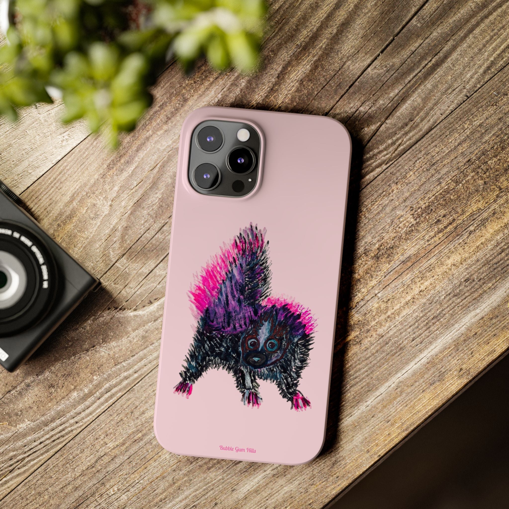 Pink Baby Punk Skunk Slim Mobile Phone Case — Cute Retro Animal Phone Cover