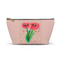 Fun Naughty Floral Tulips Accessories Makeup Pouch Day or Travel Zipper Small & Large