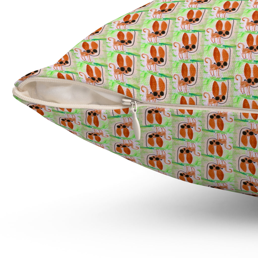 Tiny Chihuahua Dog Walk Pattern Square Throw Pillow- Novelty Dopamine Pillow for Dog Lovers